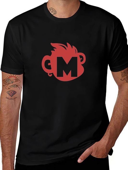 Monkey M Graphic T-Shirt - Red & Black Cotton Tee
