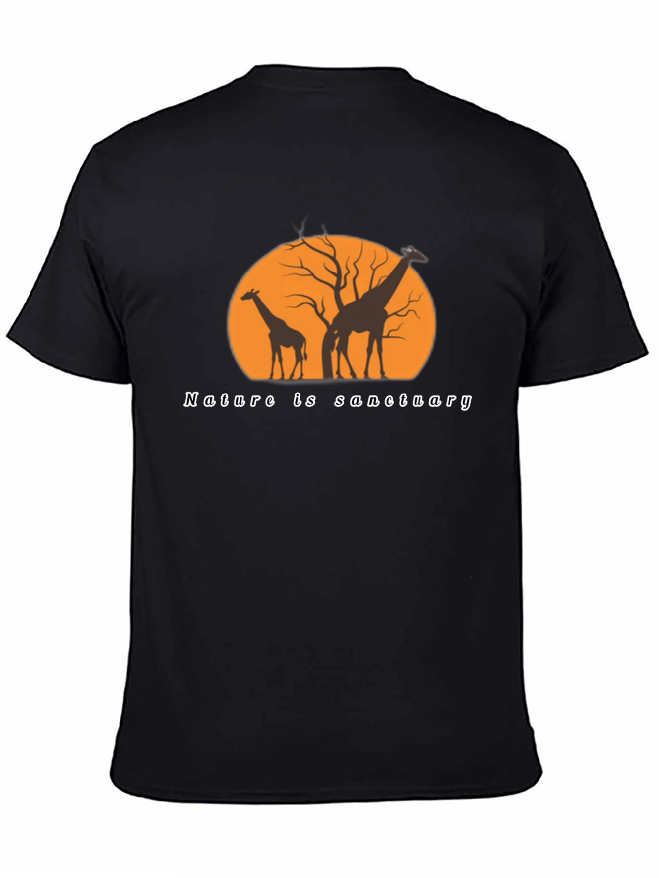 Nature is Sanctuary Giraffe Silhouette Graphic Tee