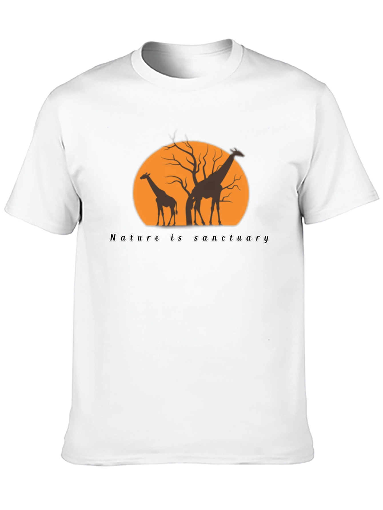 Nature is Sanctuary Giraffe Silhouette Graphic Tee