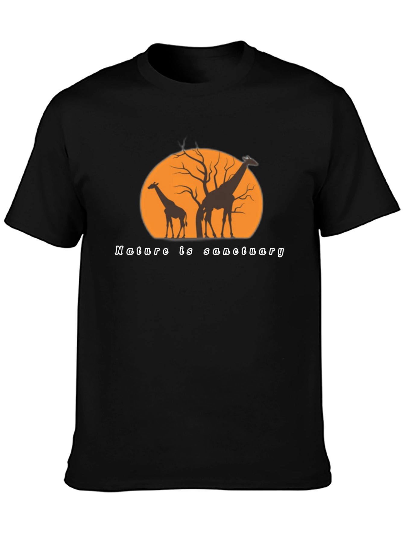 Nature is Sanctuary Giraffe Silhouette Graphic Tee