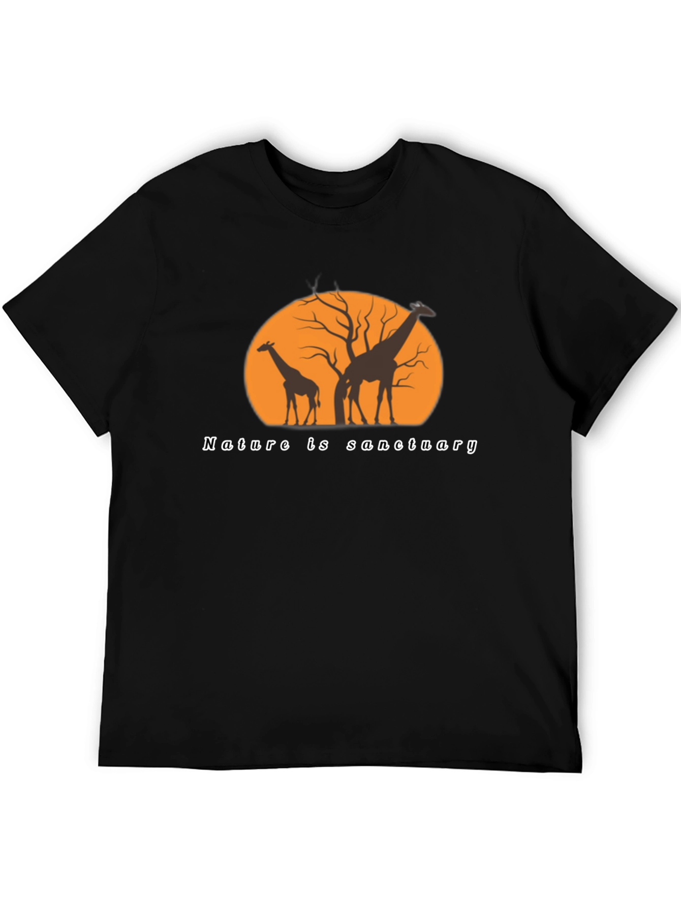 Nature is Sanctuary Giraffe Silhouette Graphic Tee