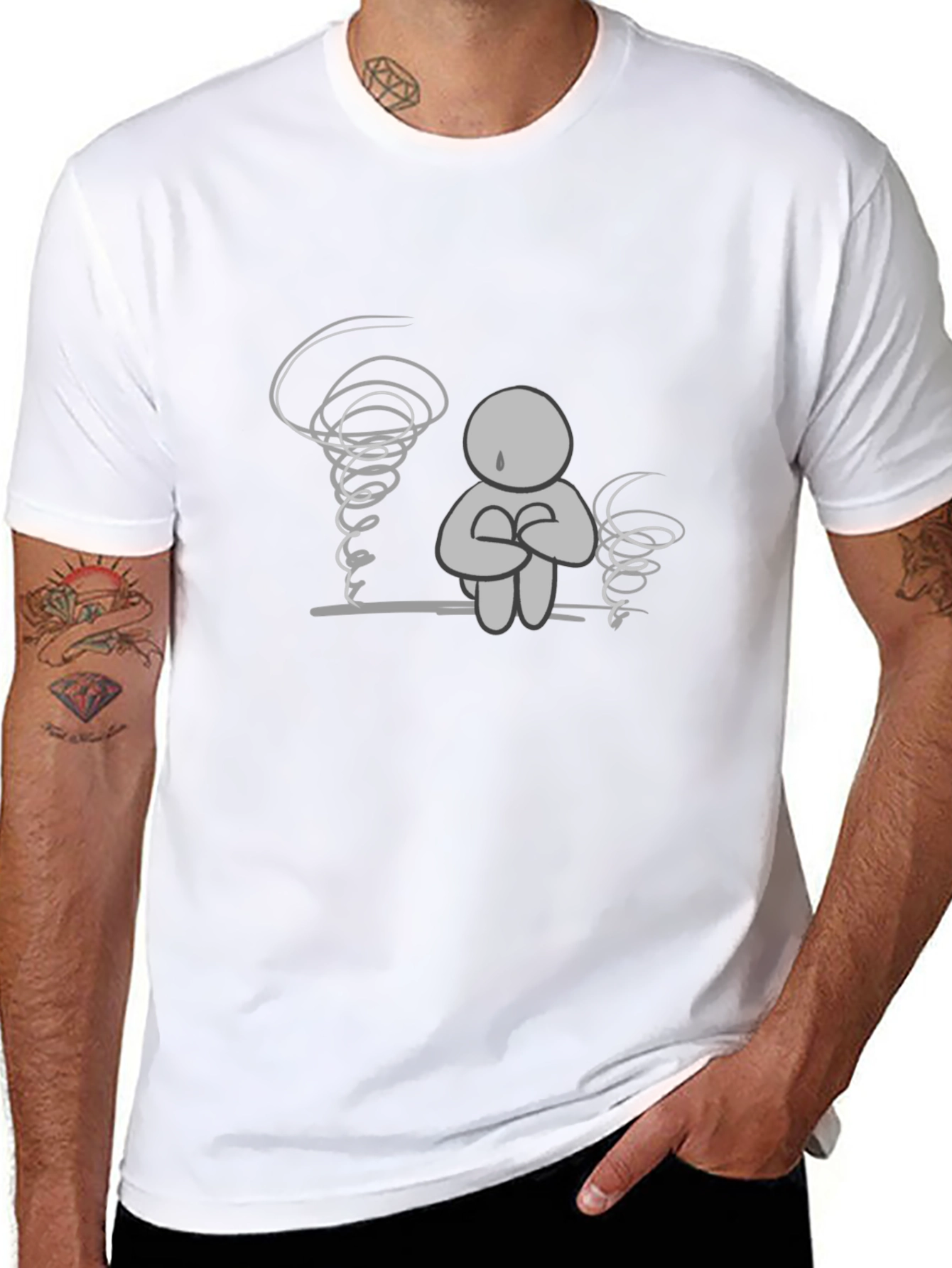 Emotional Turmoil Graphic Tee - Black Comfort Fit