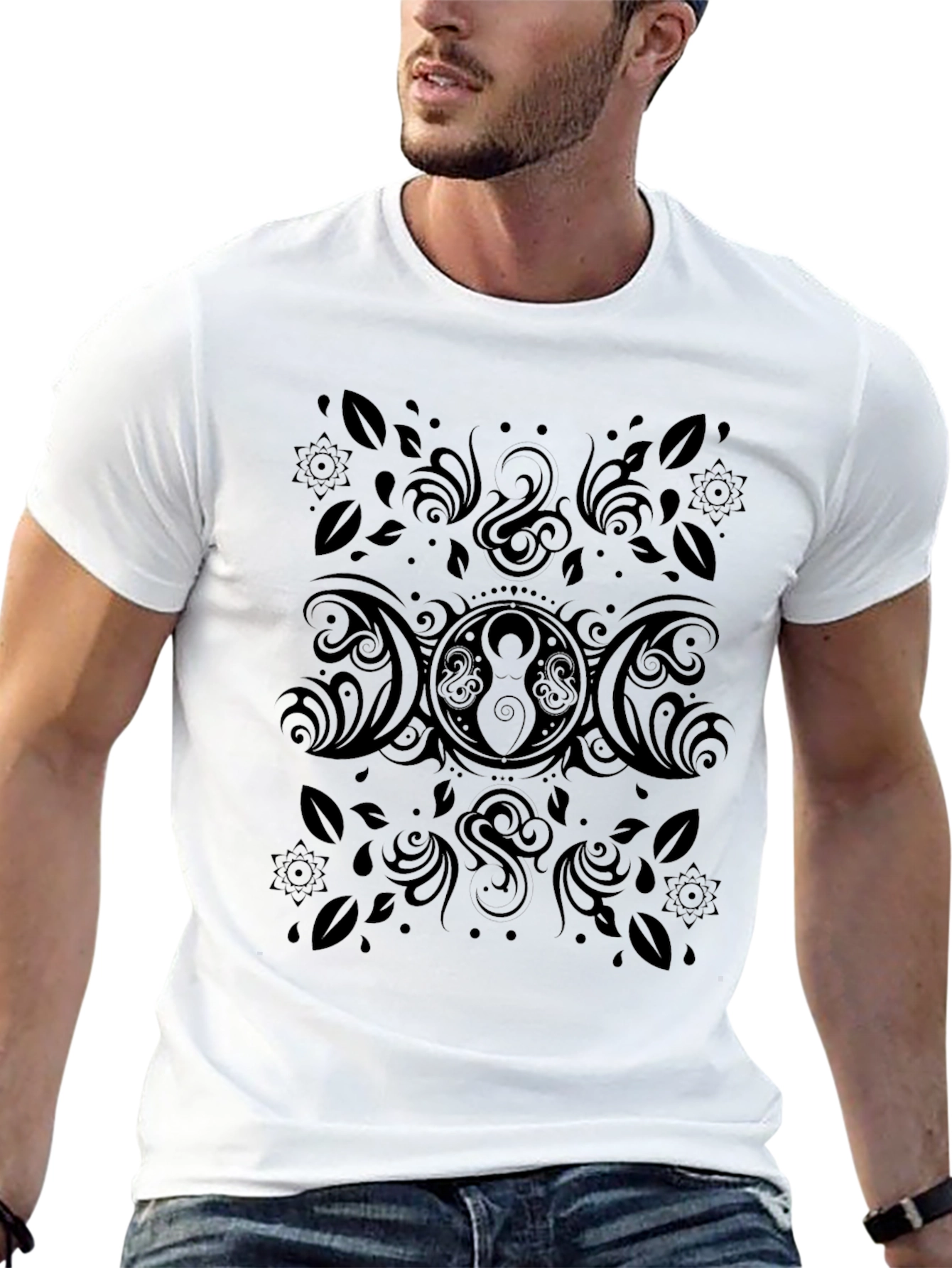 Black Triple Moon Goddess T-Shirt
