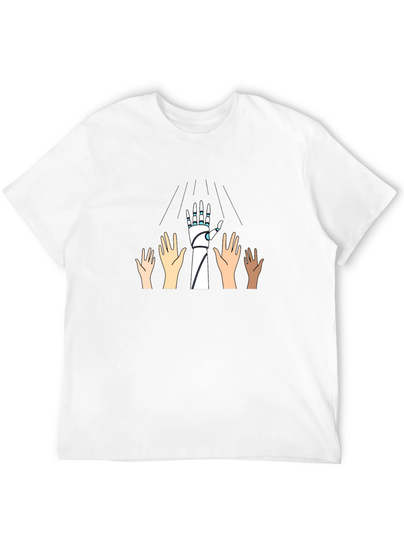 Robotic Hand Graphic Tee - Black T-Shirt
