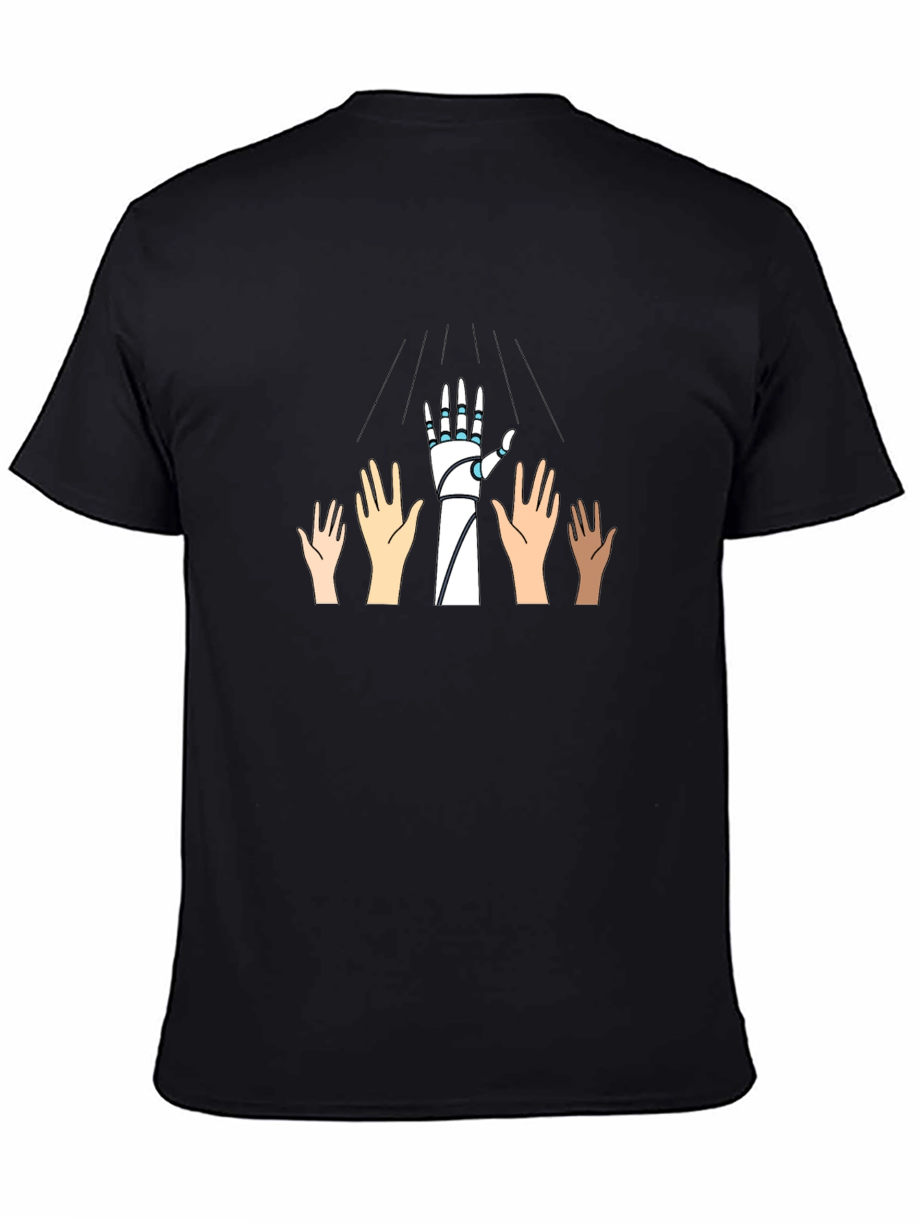 Robotic Hand Graphic Tee - Black T-Shirt