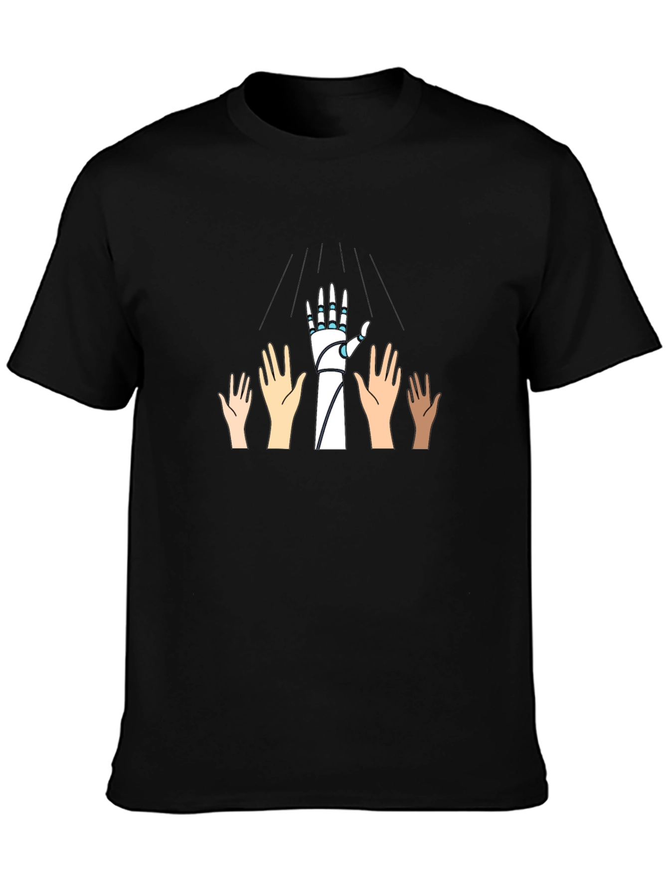 Robotic Hand Graphic Tee - Black T-Shirt