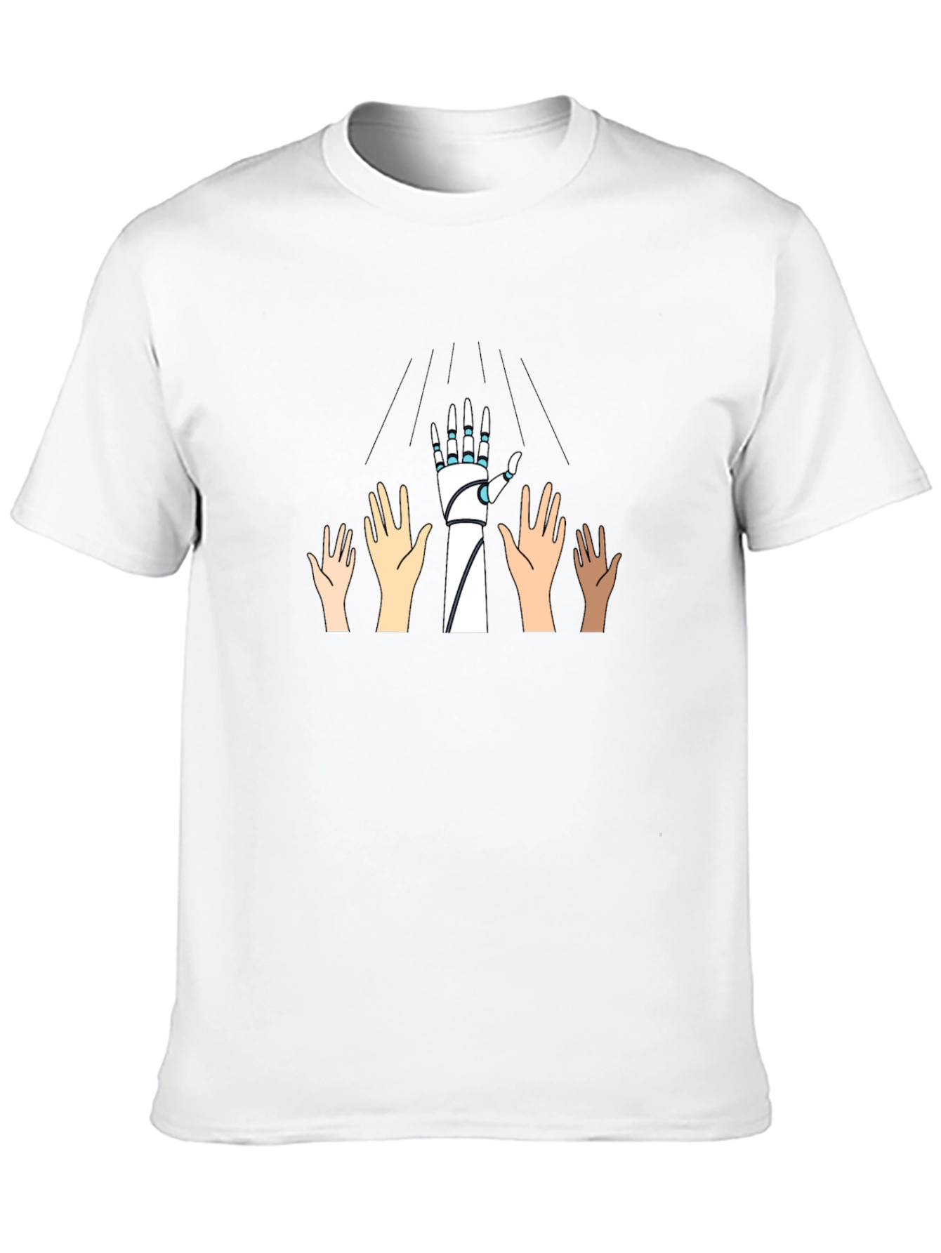 Robotic Hand Graphic Tee - Black T-Shirt