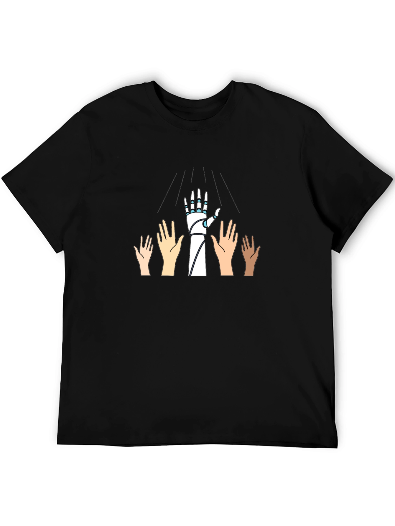 Robotic Hand Graphic Tee - Black T-Shirt