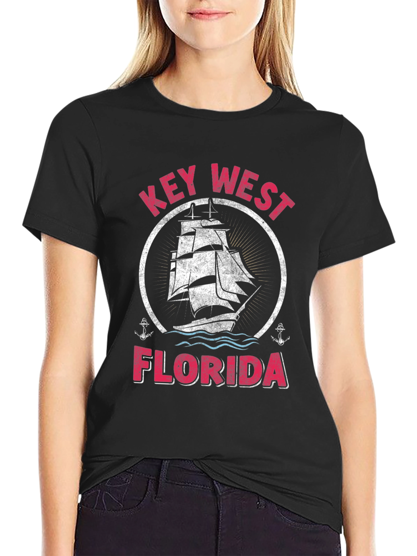 Key West Florida Sailboat Graphic T-Shirt