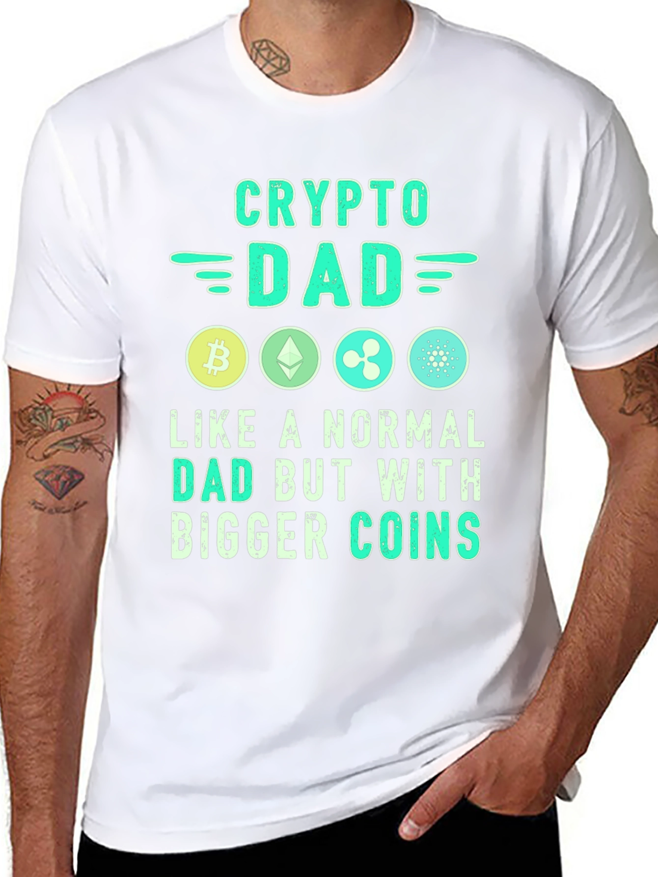 Crypto Dad T-Shirt - Bitcoin Ethereum XRP