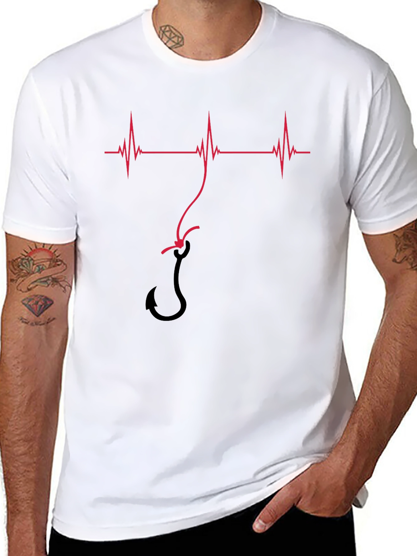 Fishing Heartbeat T-Shirt - Hooked on Life!