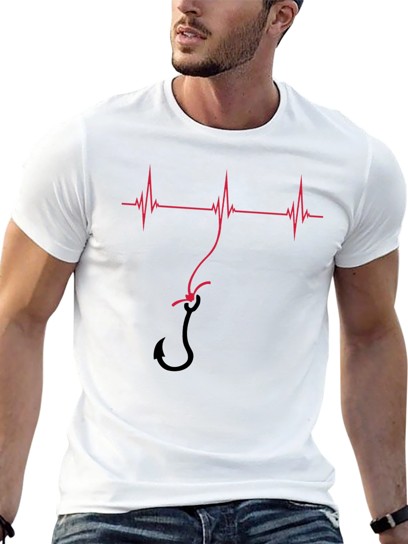 Fishing Heartbeat T-Shirt - Hooked on Life!