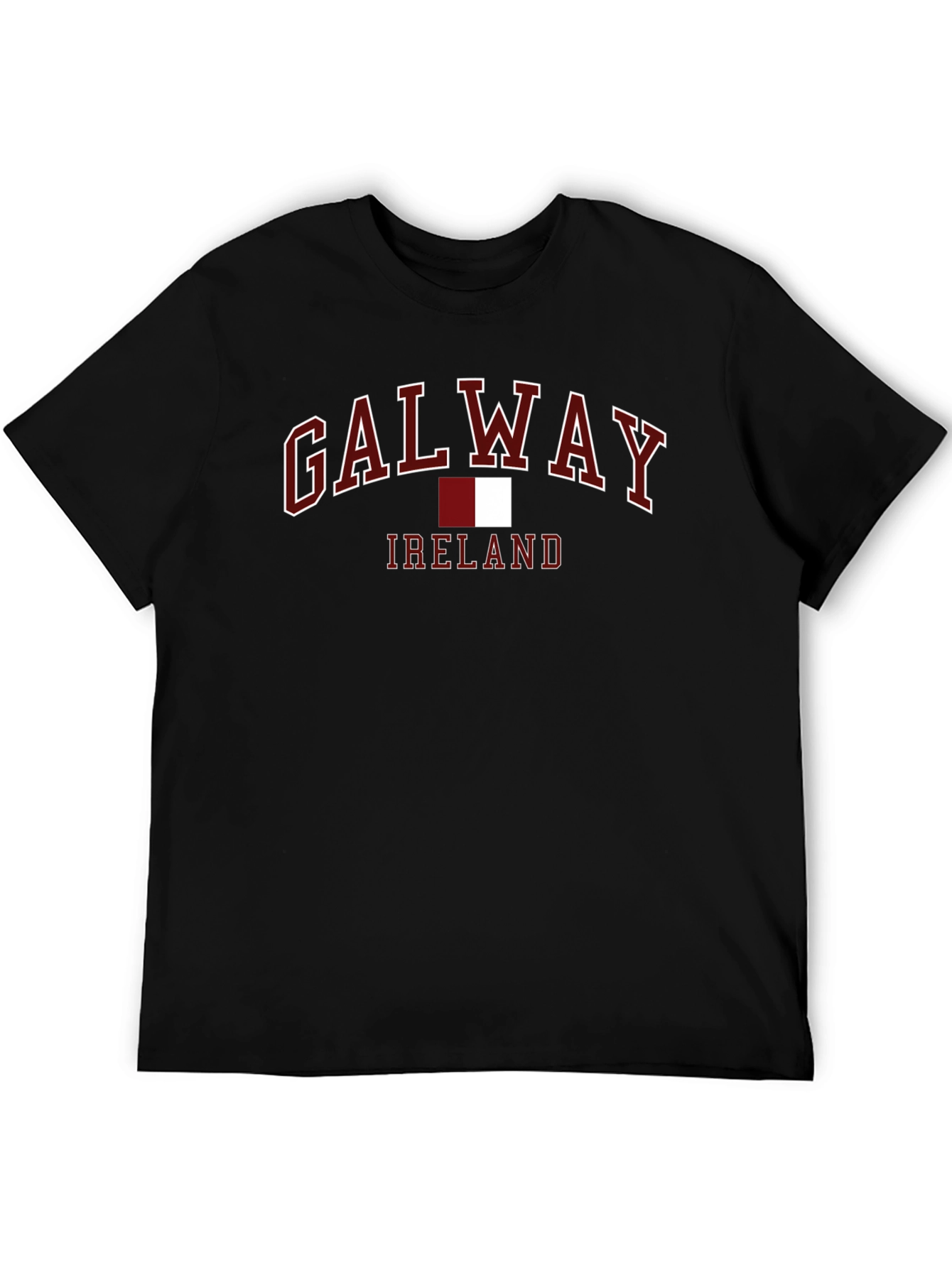 Galway Ireland T-Shirt - Maroon and White Design