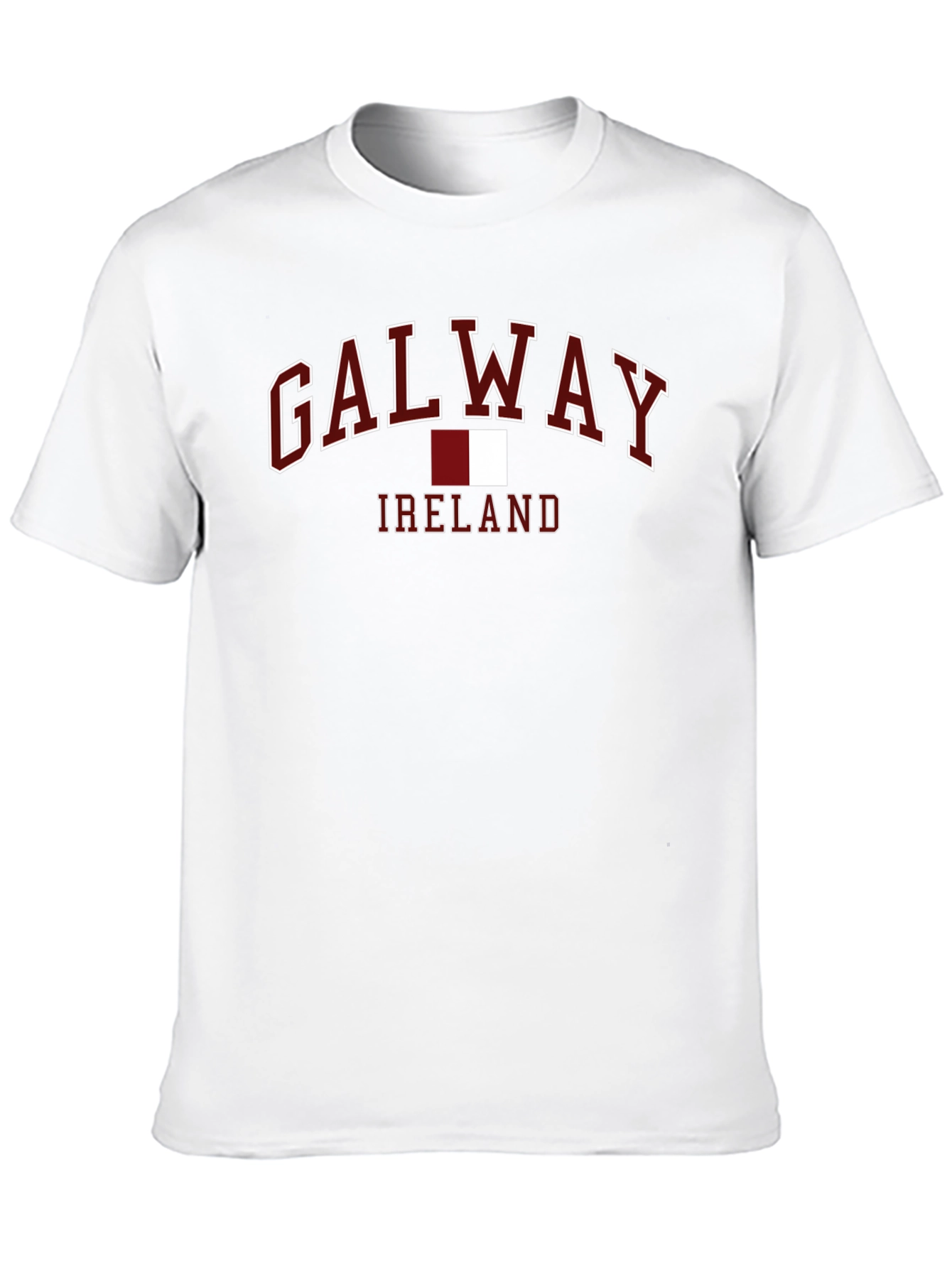 Galway Ireland T-Shirt - Maroon and White Design