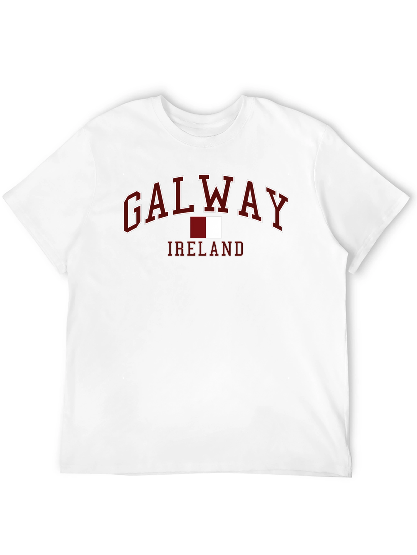 Galway Ireland T-Shirt - Maroon and White Design