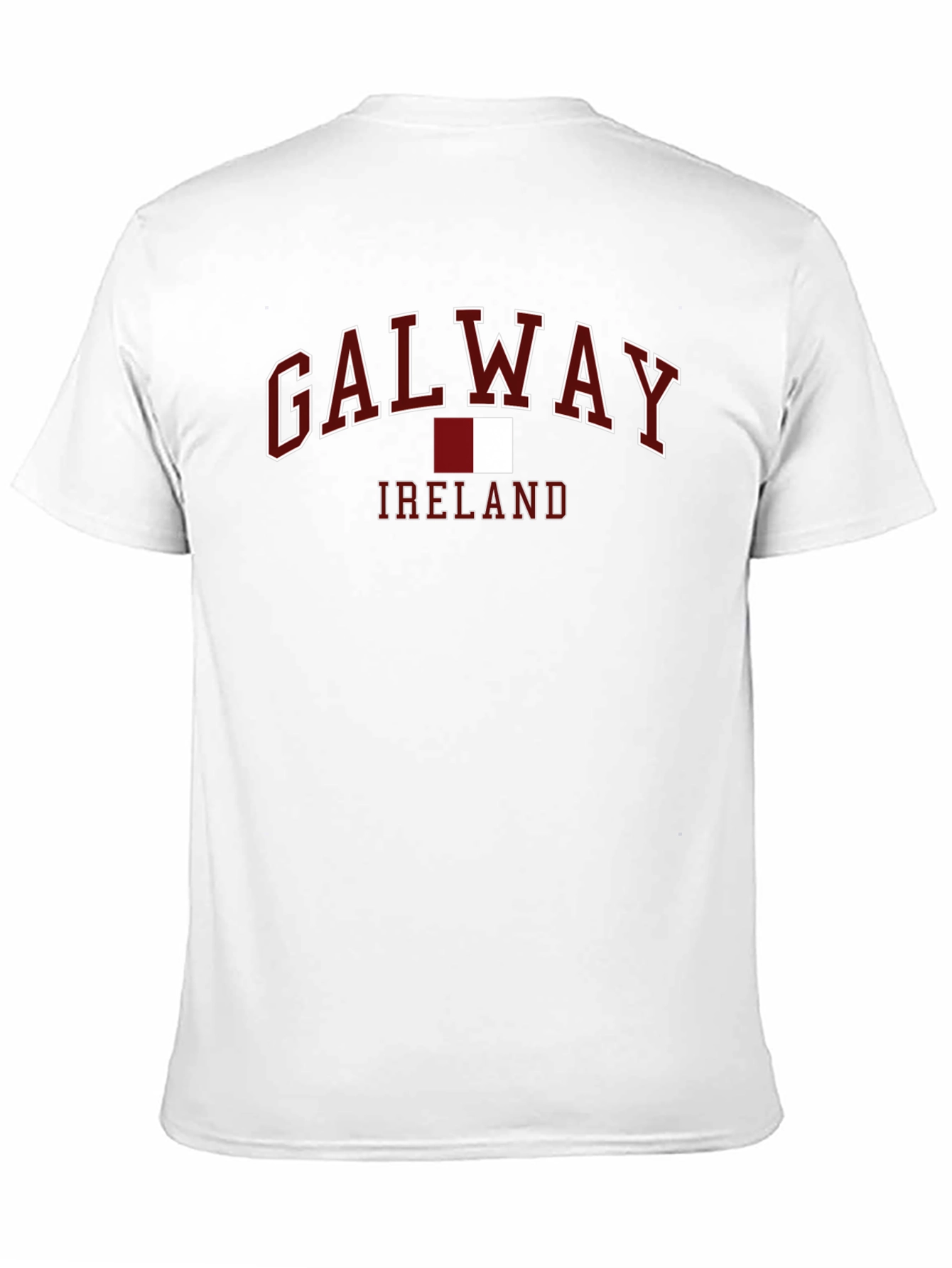 Galway Ireland T-Shirt - Maroon and White Design