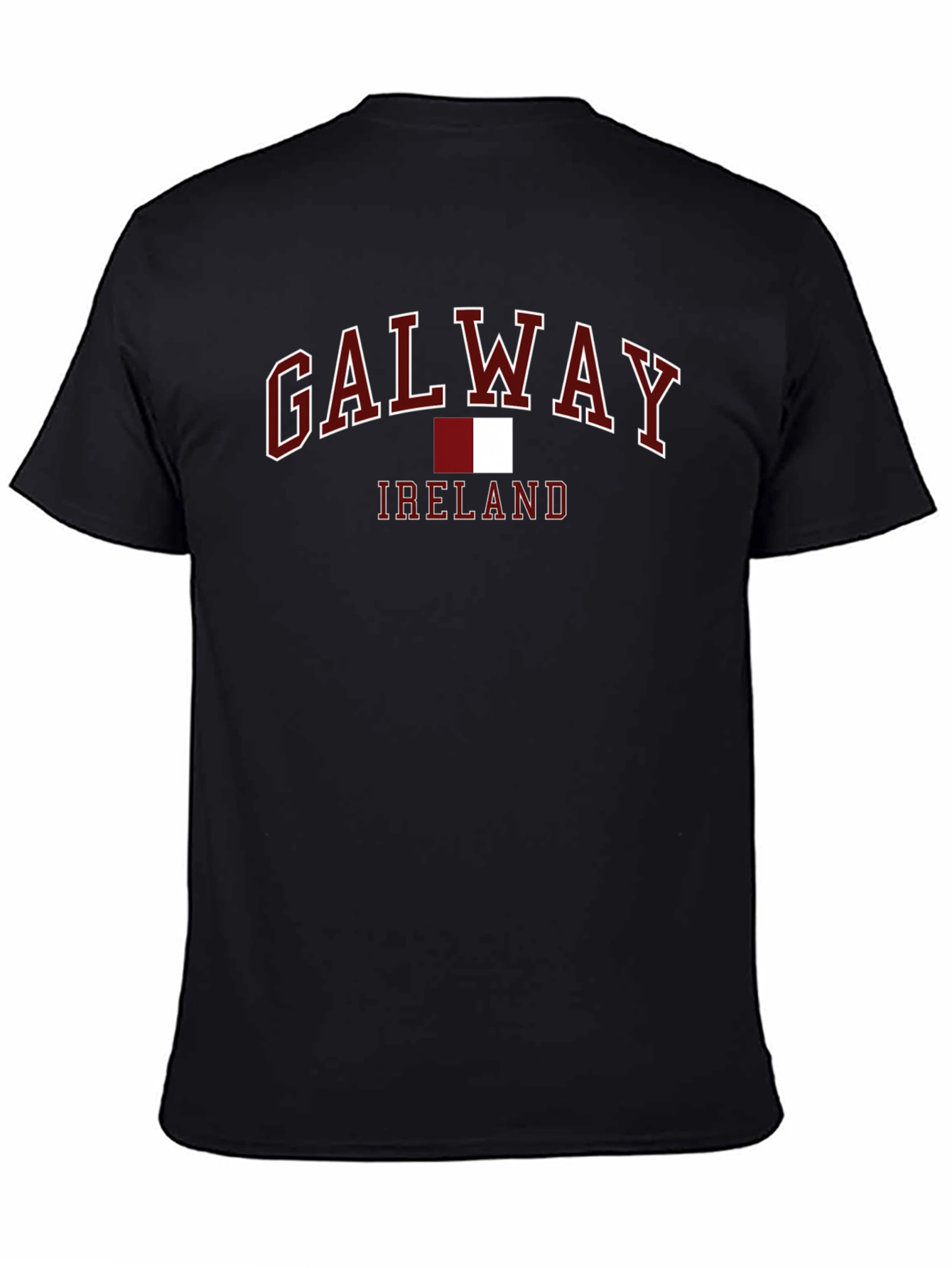 Galway Ireland T-Shirt - Maroon and White Design