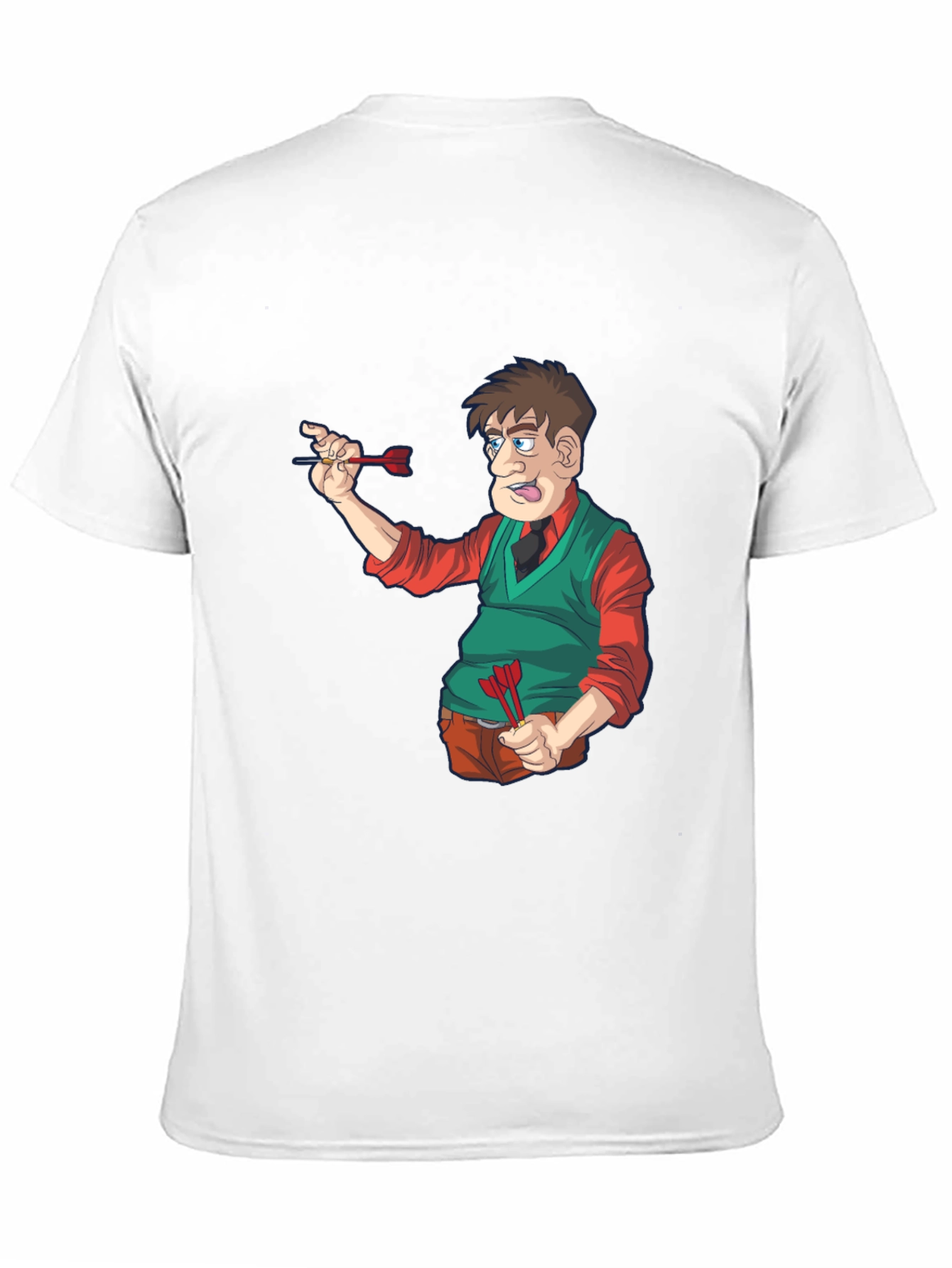 Darts Cartoon T-Shirt - Unique Graphic Tee