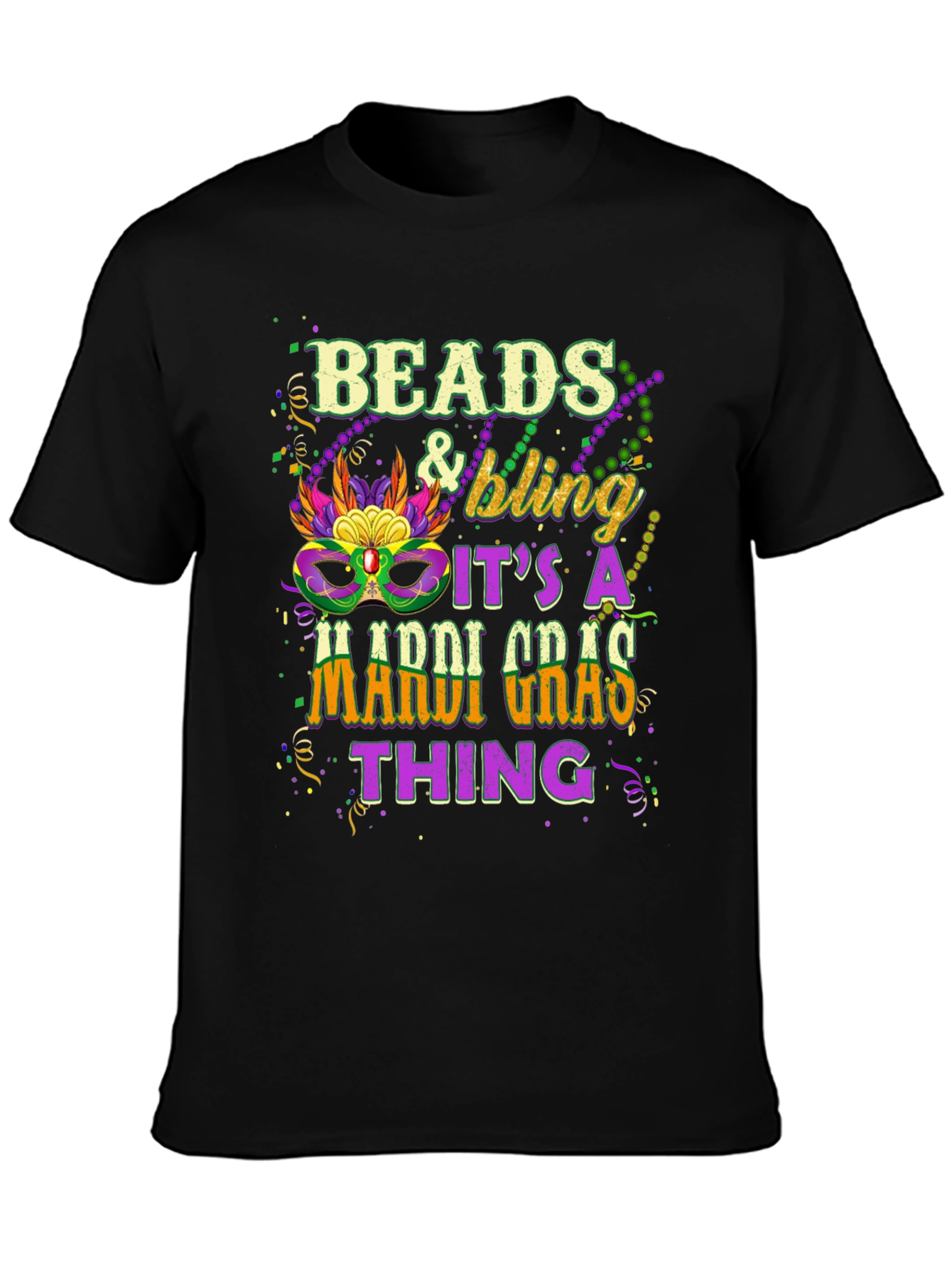 Mardi Gras Beads & Bling T-Shirt
