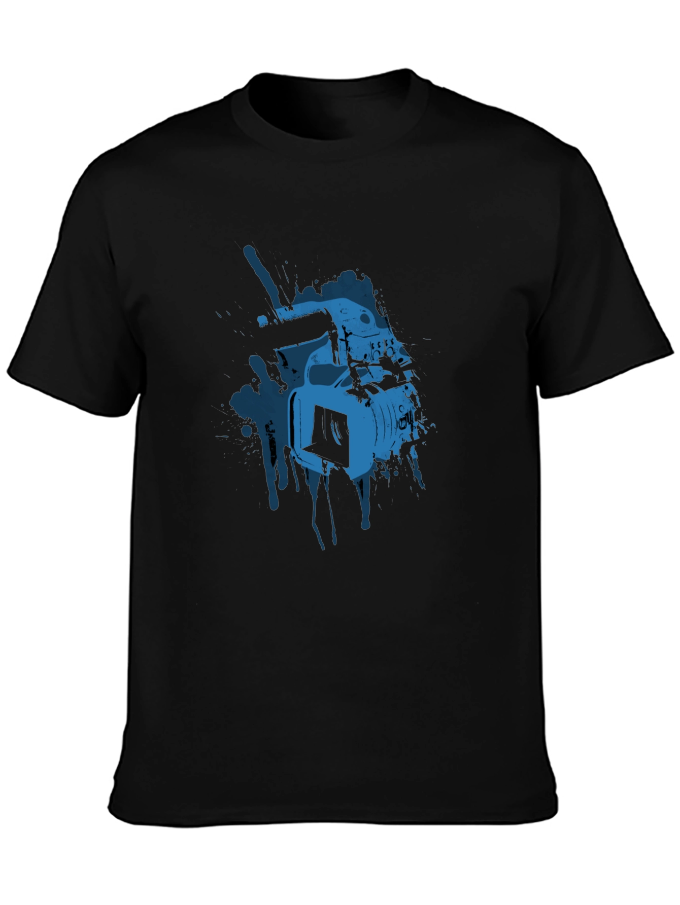 Cool Camera Graphic Tee - Black Cotton T-Shirt