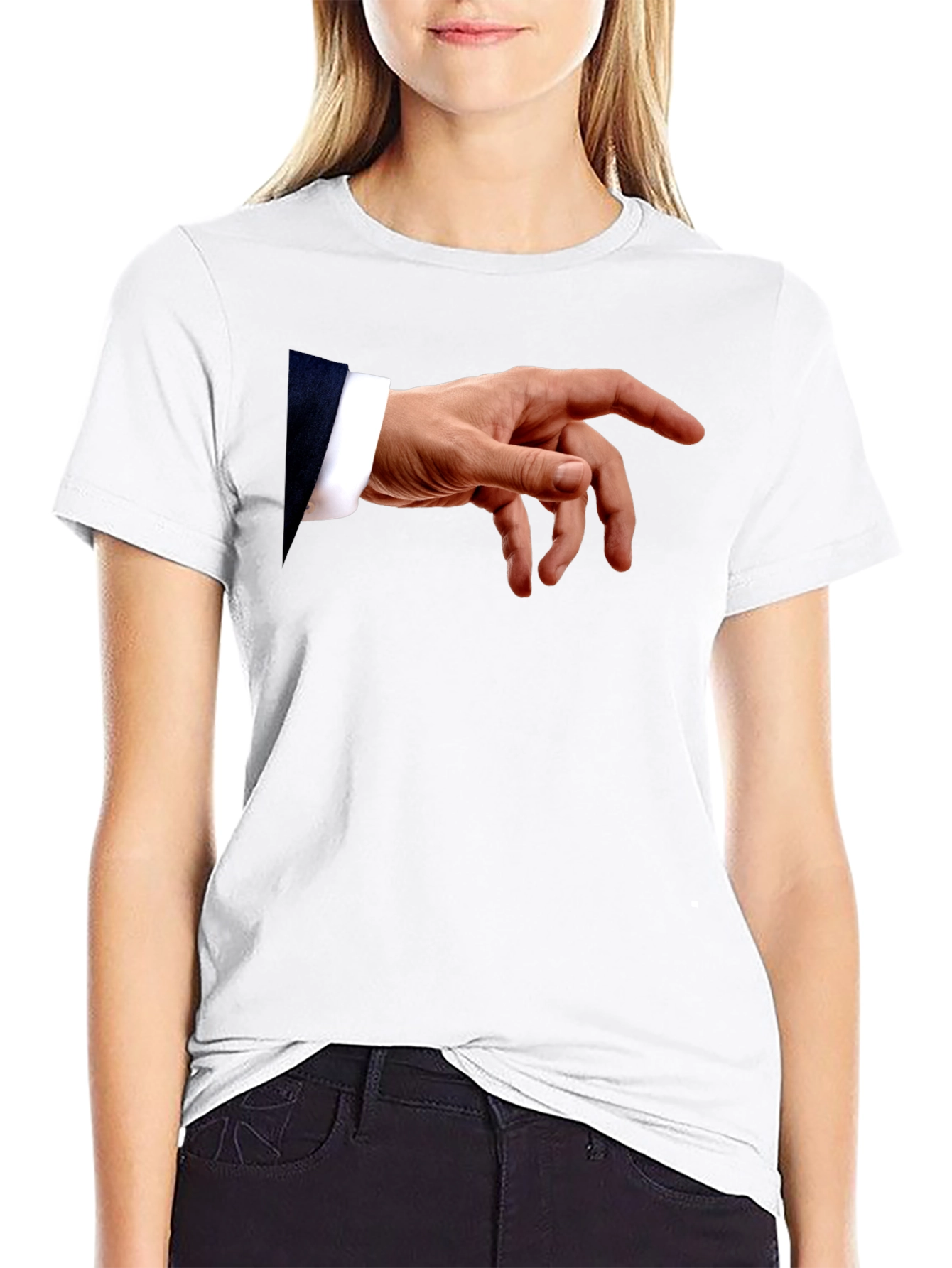 Michelangelos Creation of Adam Hand Graphic T-Shirt