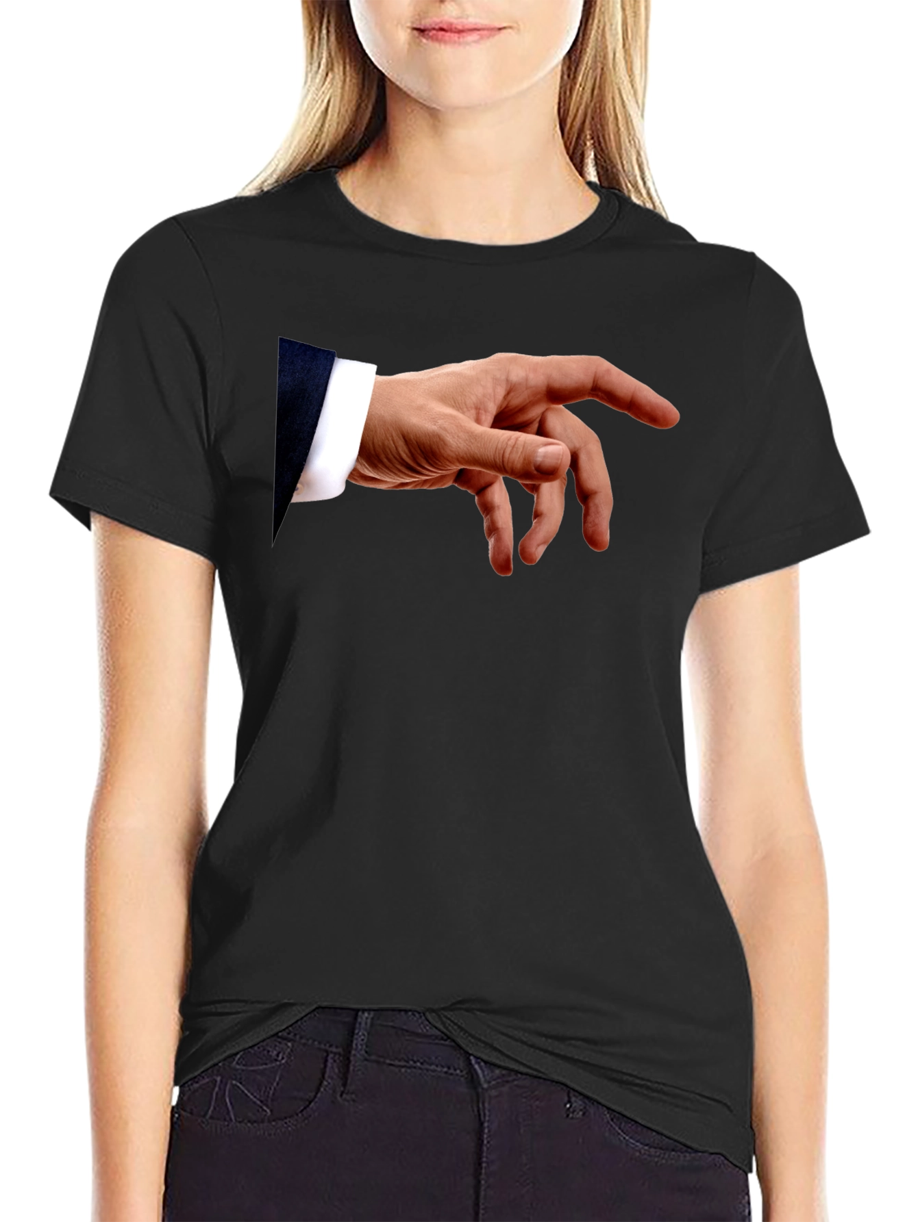 Michelangelos Creation of Adam Hand Graphic T-Shirt