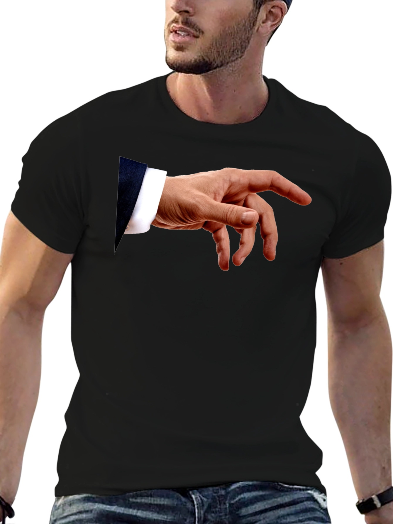 Michelangelos Creation of Adam Hand Graphic T-Shirt
