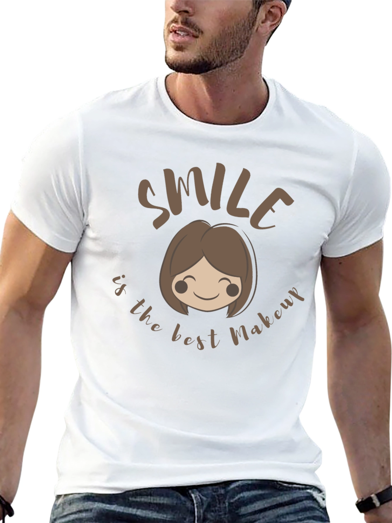 Smile is the Best Makeup Black T-Shirt