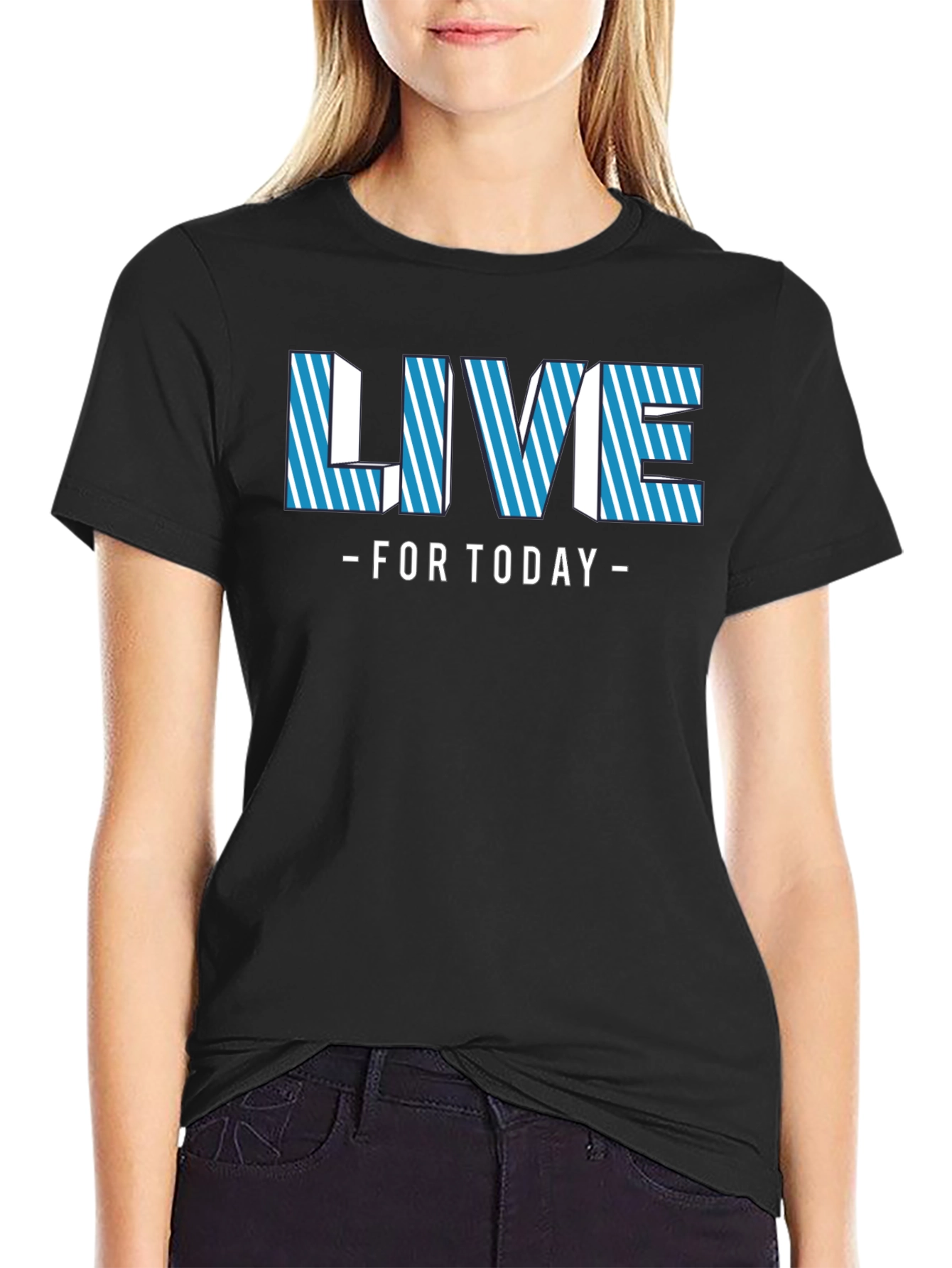Live For Today Black Graphic Tee
