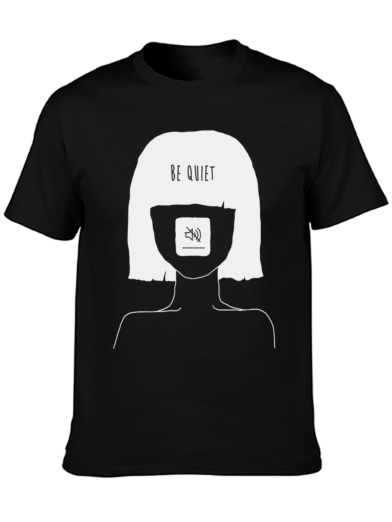 Be Quiet Graphic Tee - Unisex Black T-Shirt
