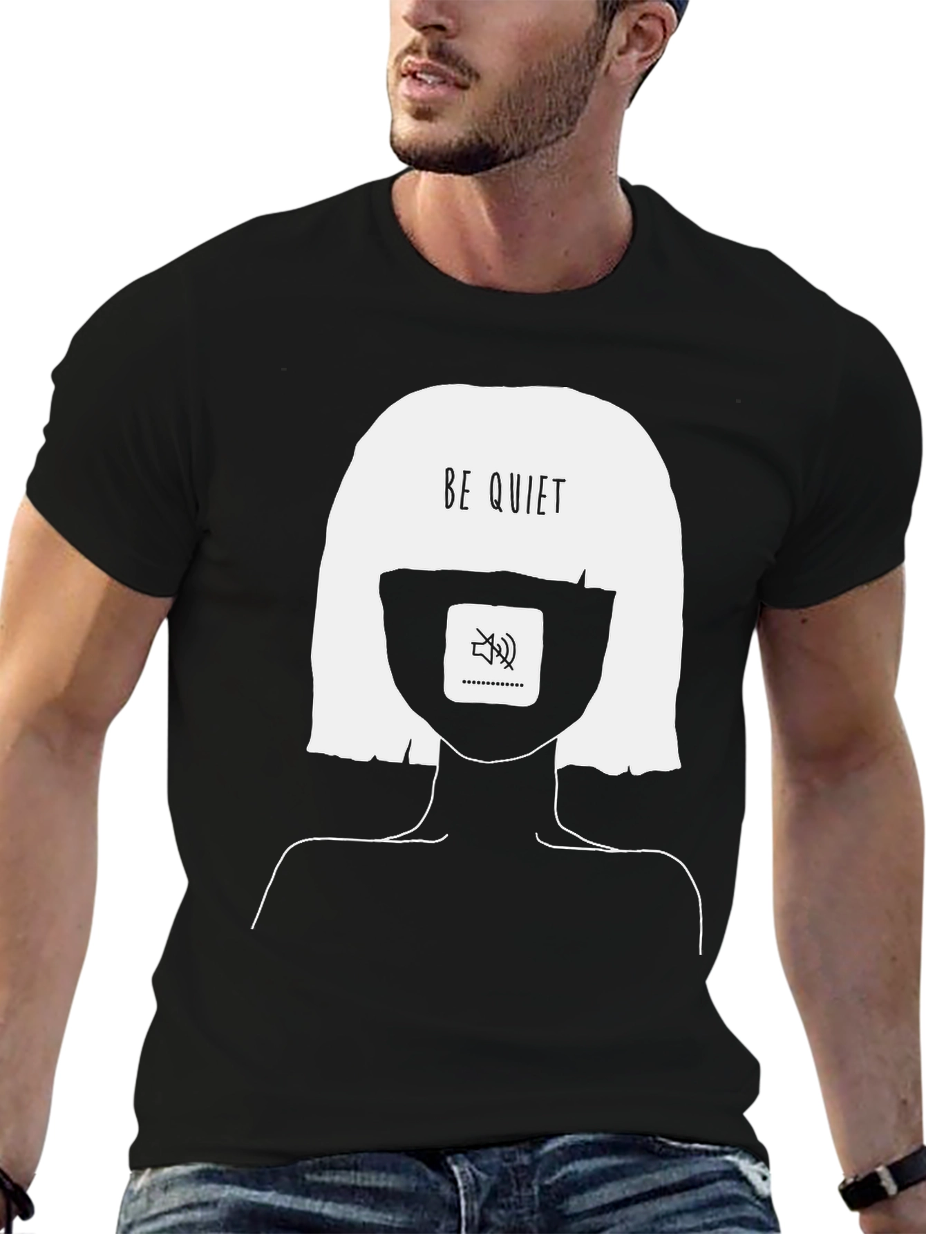 Be Quiet Graphic Tee - Unisex Black T-Shirt