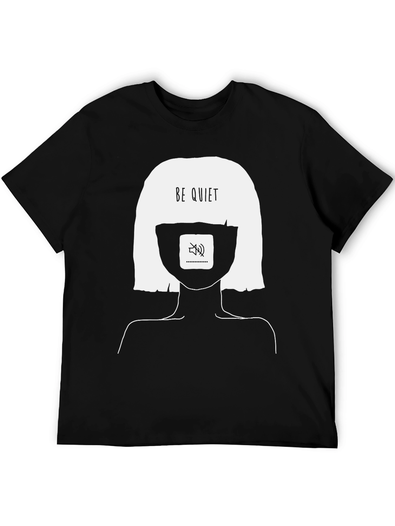 Be Quiet Graphic Tee - Unisex Black T-Shirt
