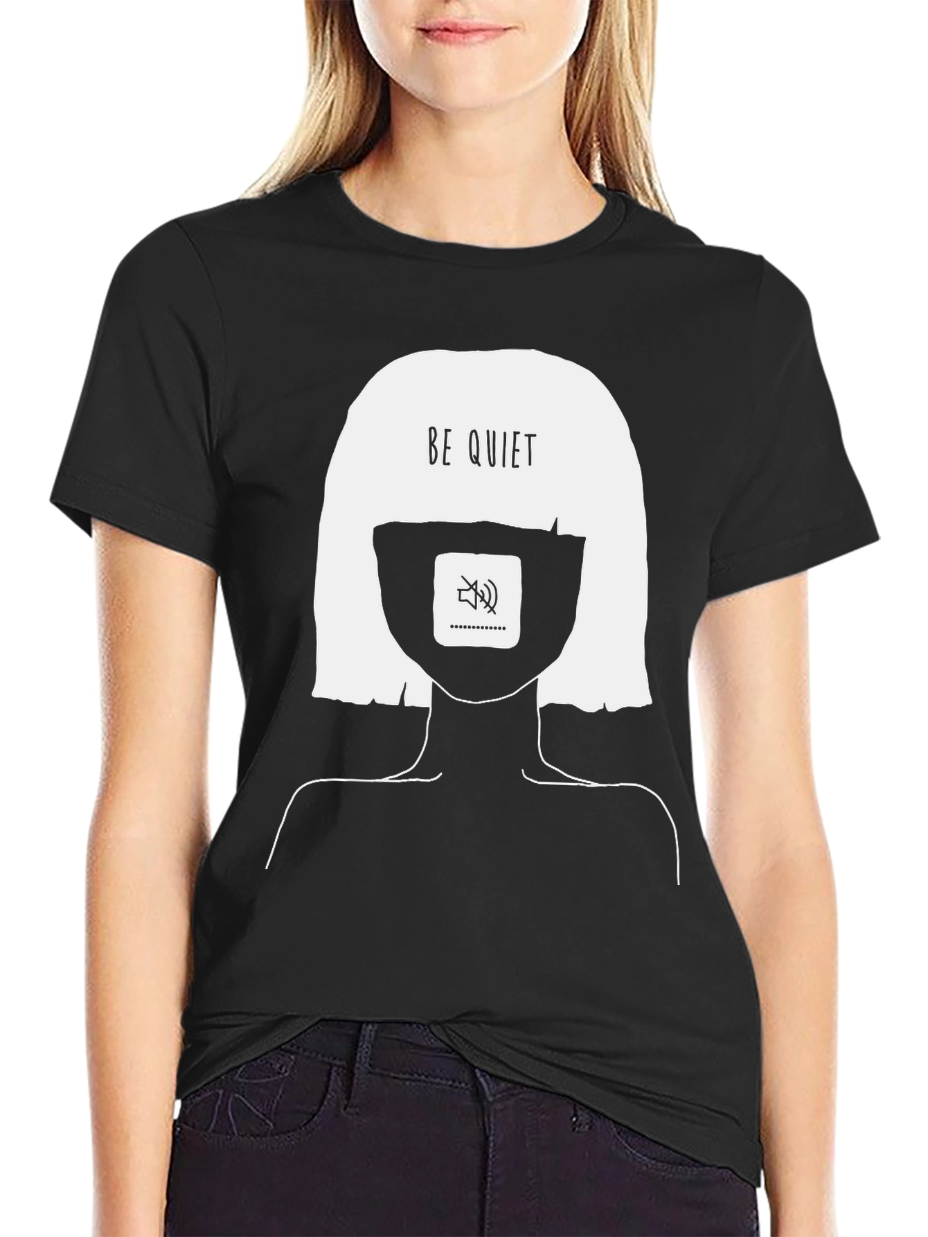 Be Quiet Graphic Tee - Unisex Black T-Shirt