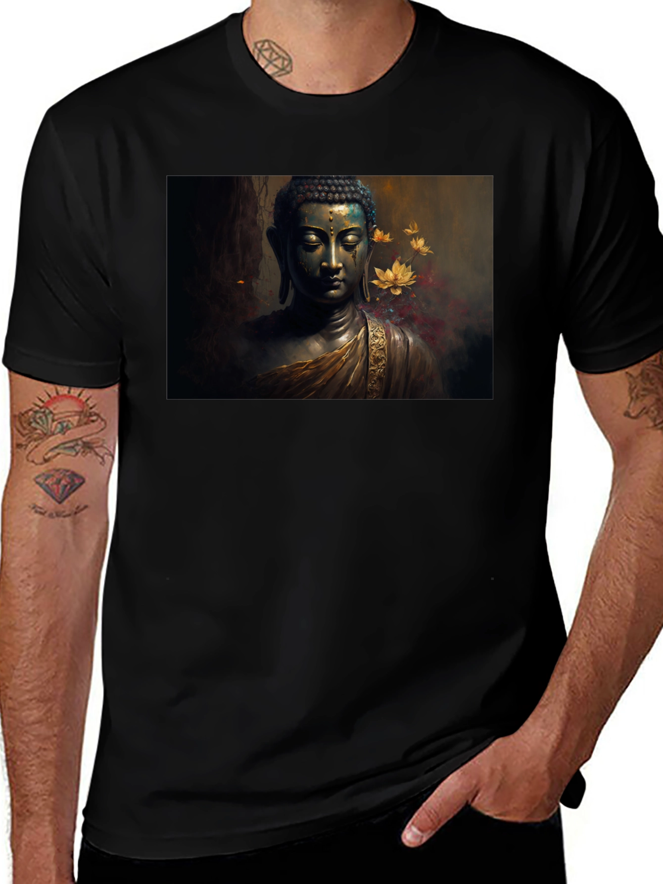 Buddha Art Black T-Shirt