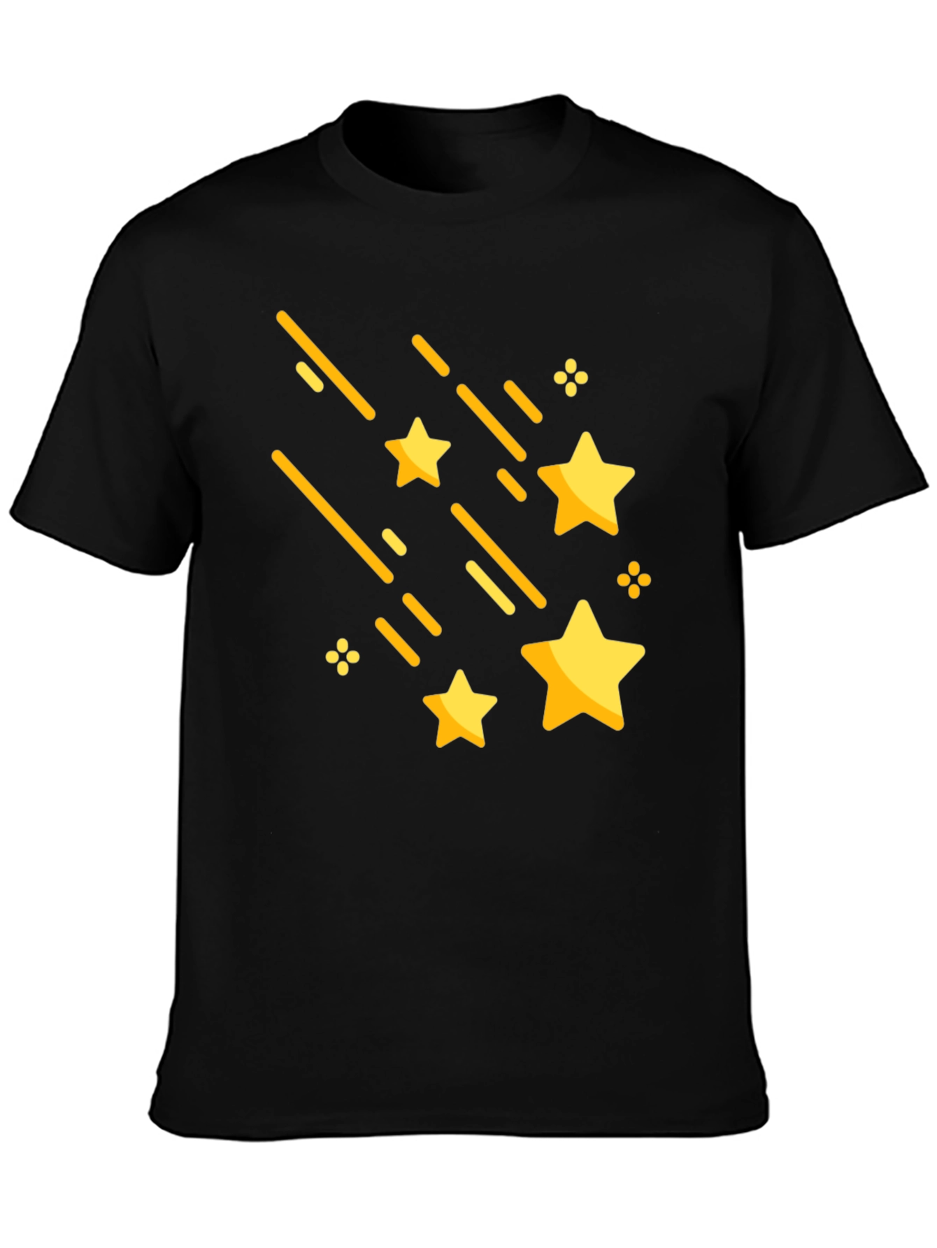 Shooting Stars Graphic Tee - Stylish Black Cotton T-Shirt