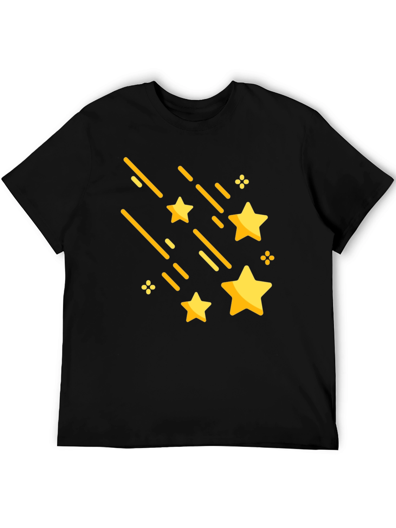 Shooting Stars Graphic Tee - Stylish Black Cotton T-Shirt