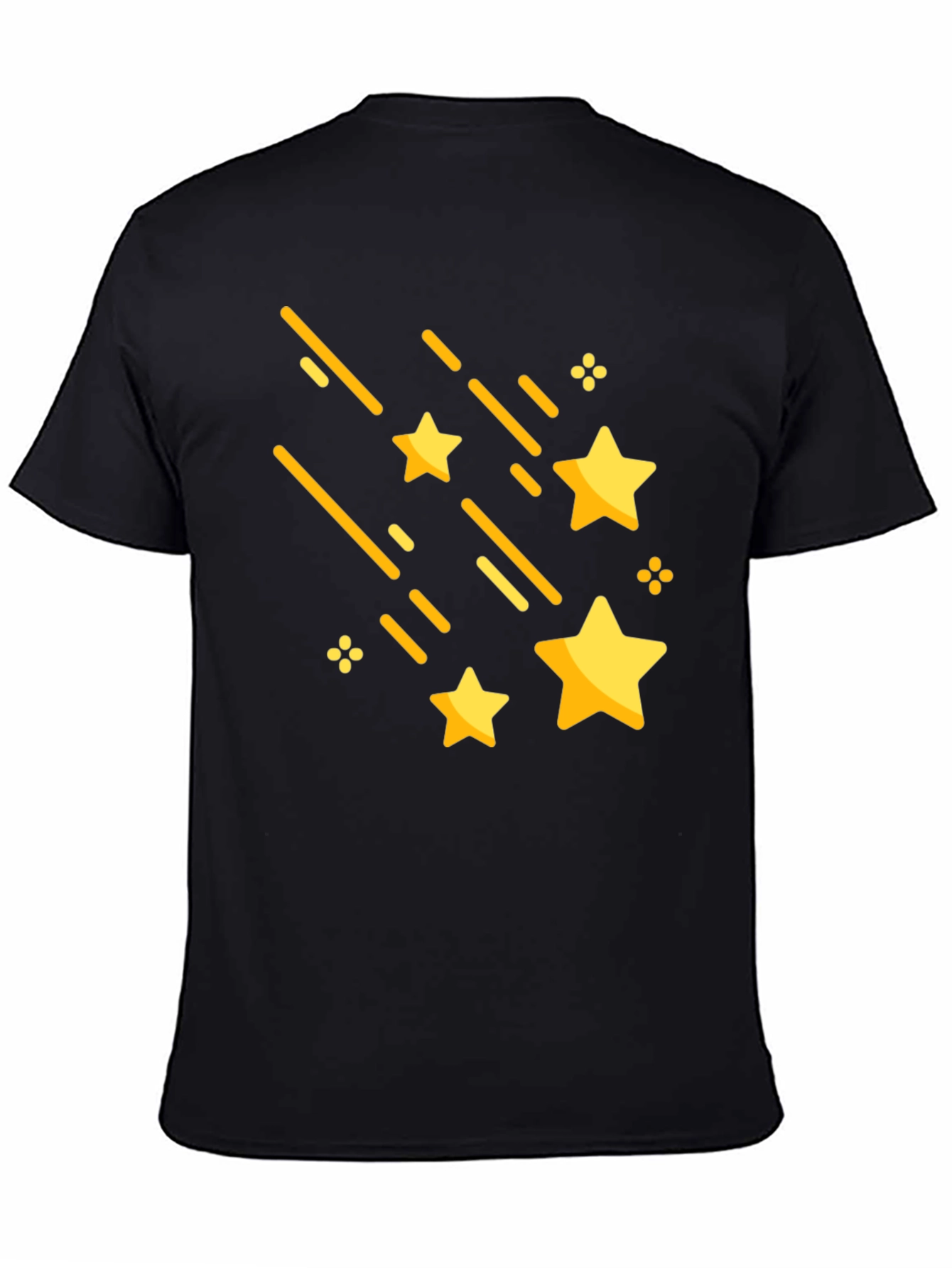 Shooting Stars Graphic Tee - Stylish Black Cotton T-Shirt