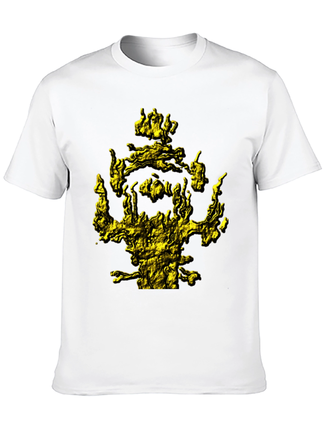 Mens Black T-Shirt with Abstract Gold Graphic Print