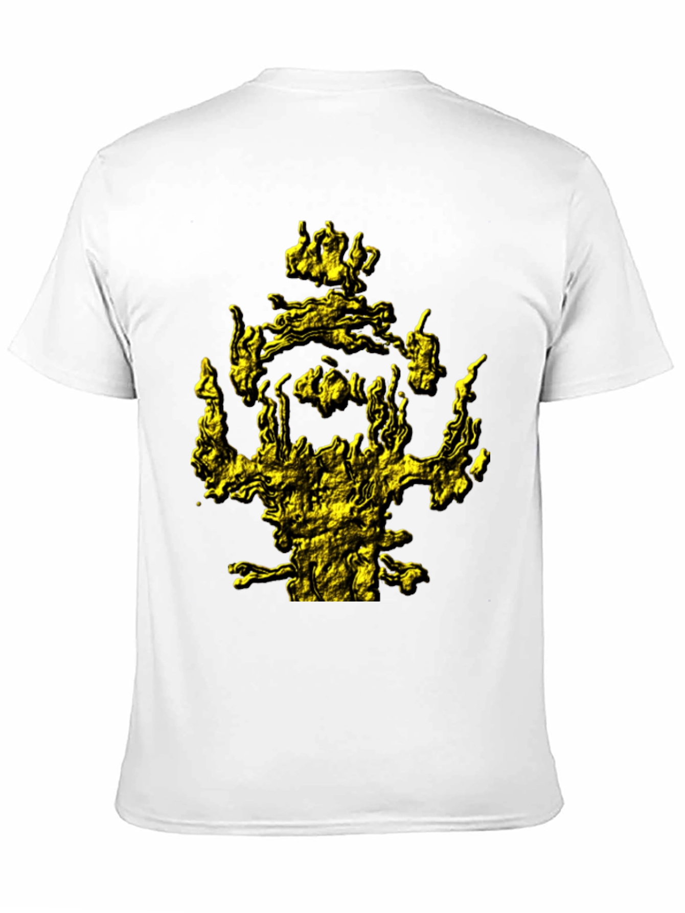 Mens Black T-Shirt with Abstract Gold Graphic Print