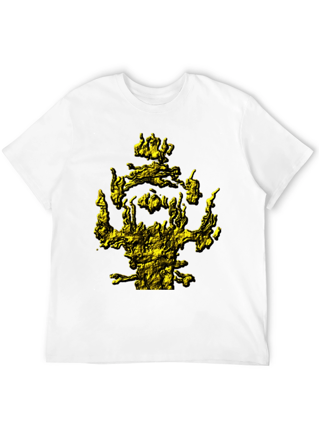 Mens Black T-Shirt with Abstract Gold Graphic Print