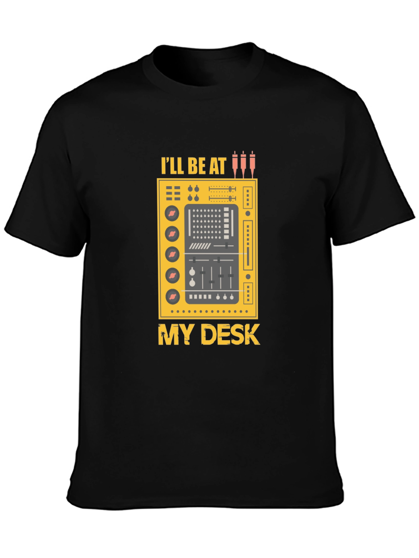 DJ Desk Graphic Tee - Music Lovers Black T-Shirt