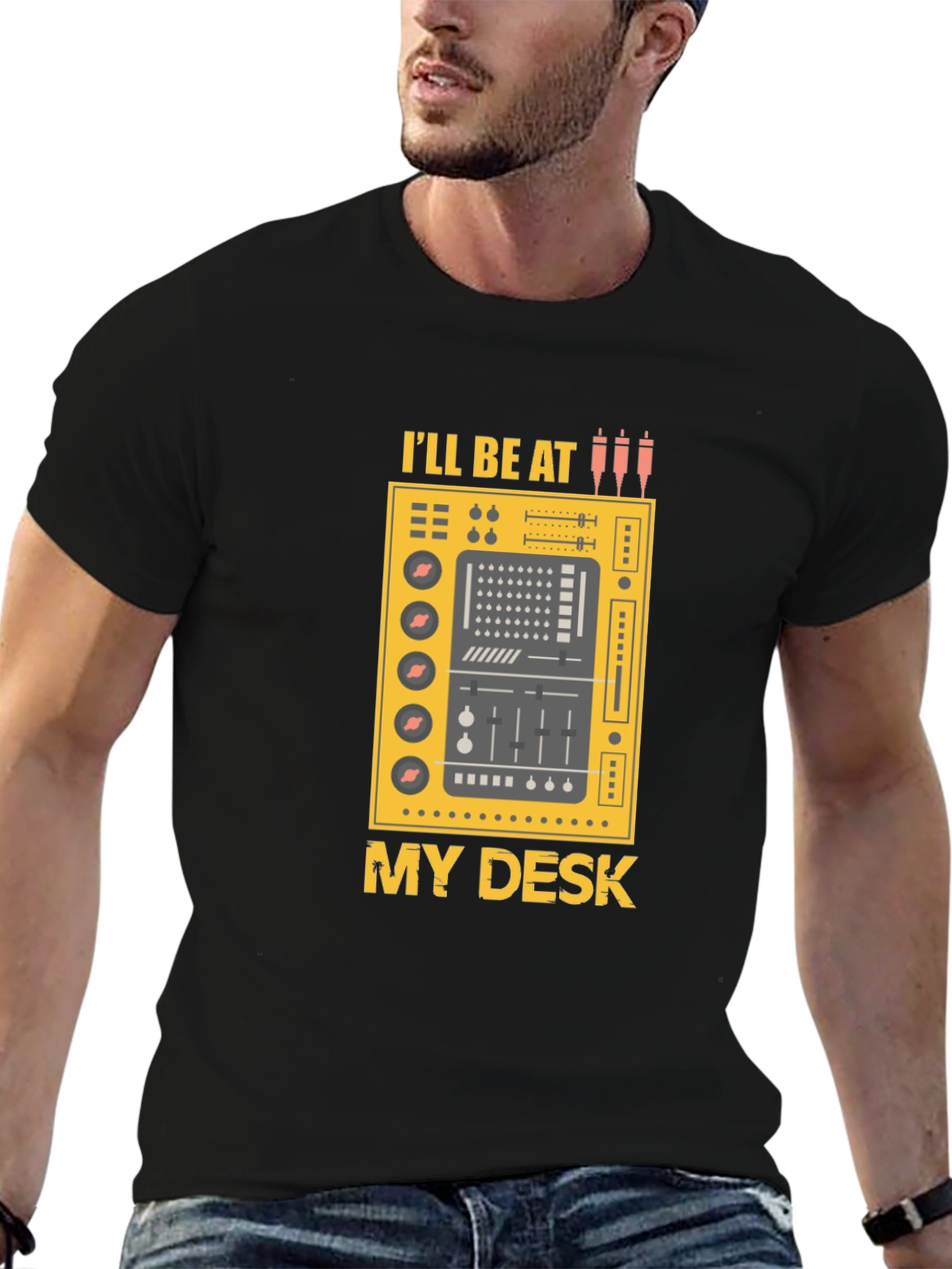 DJ Desk Graphic Tee - Music Lovers Black T-Shirt