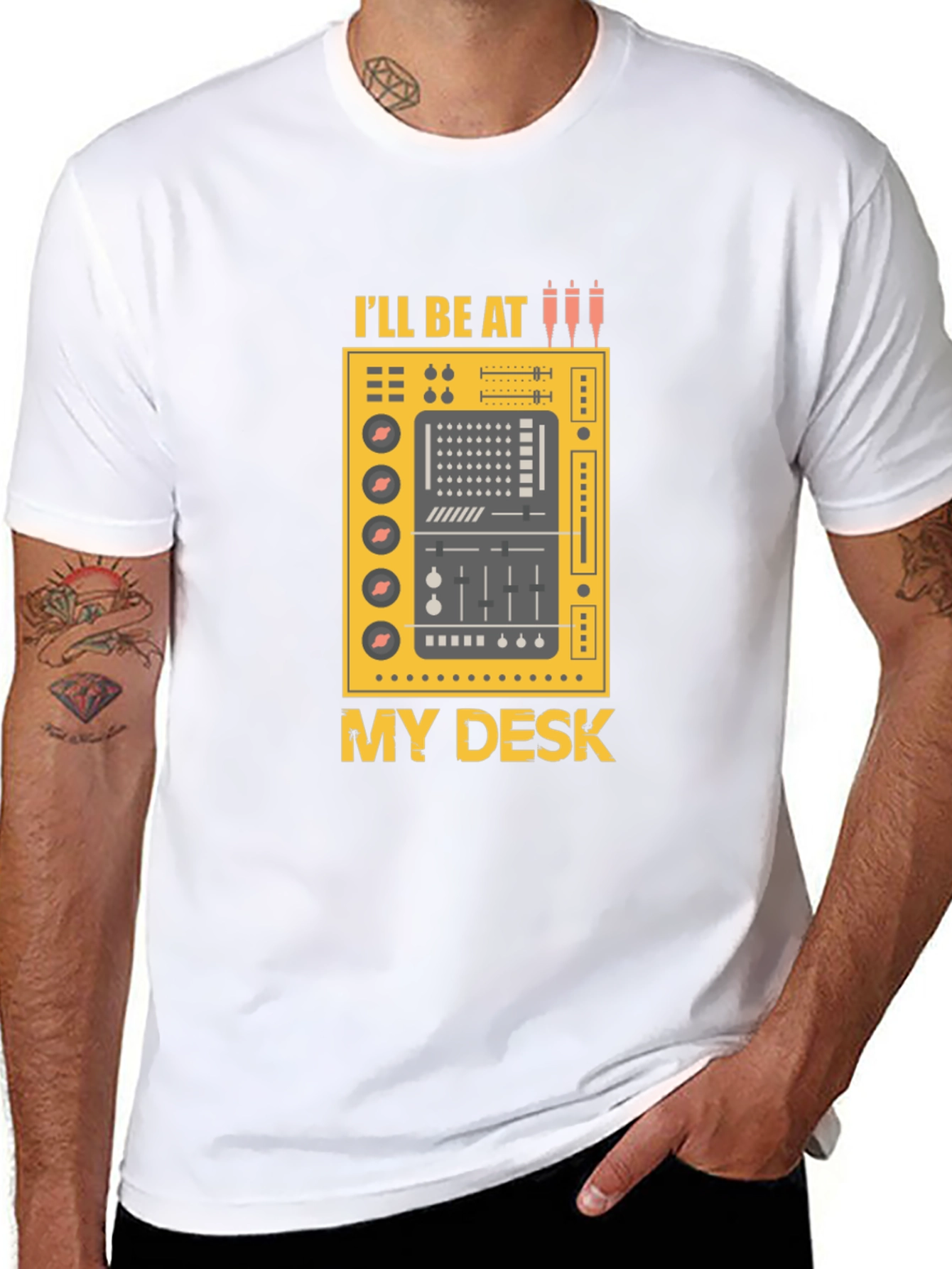 DJ Desk Graphic Tee - Music Lovers Black T-Shirt