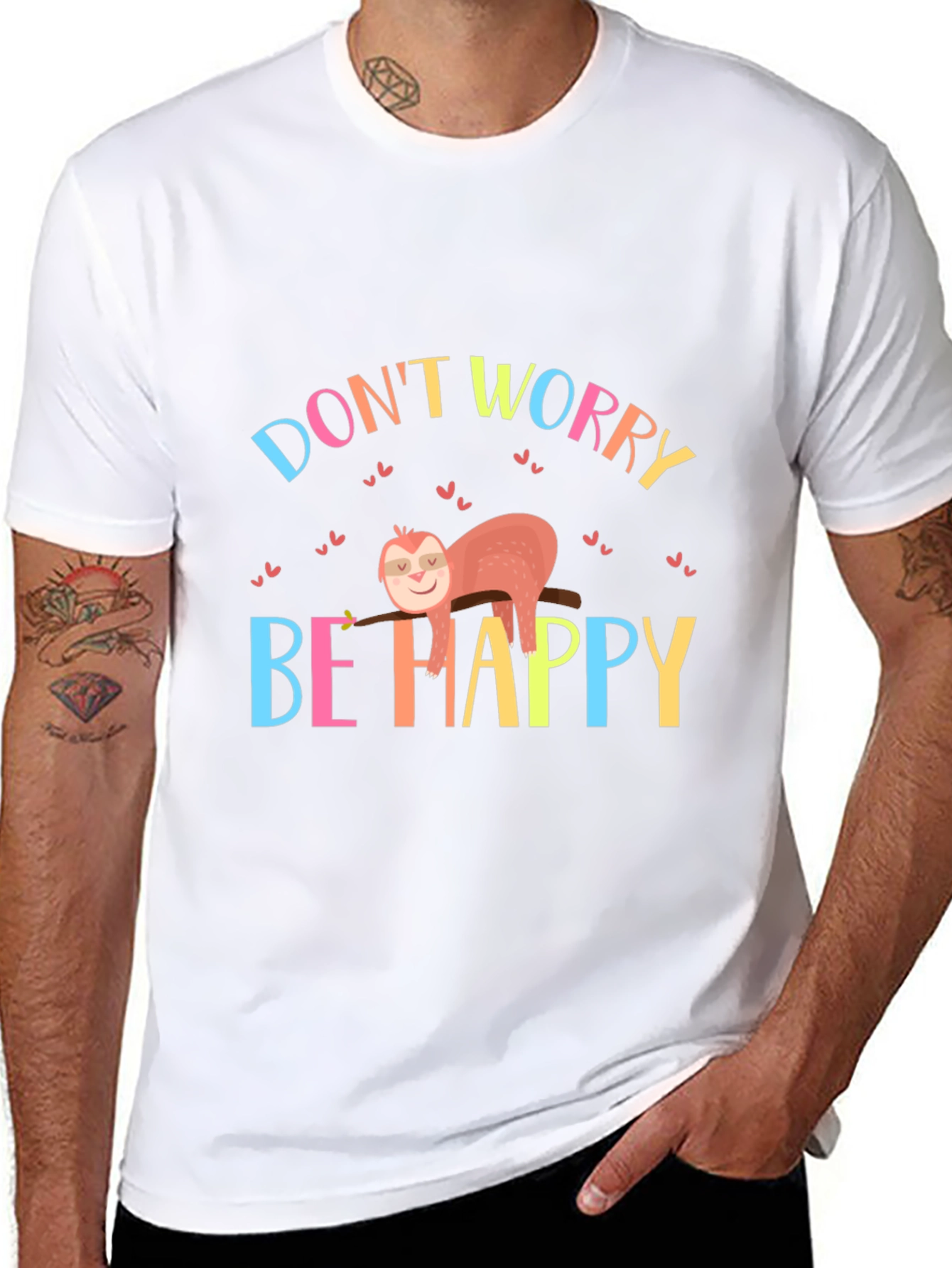 Dont Worry Be Happy Sloth Graphic Tee