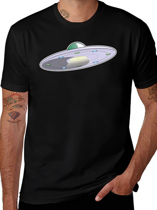 UFO Graphic Print Tee - Short Sleeve Crew Neck