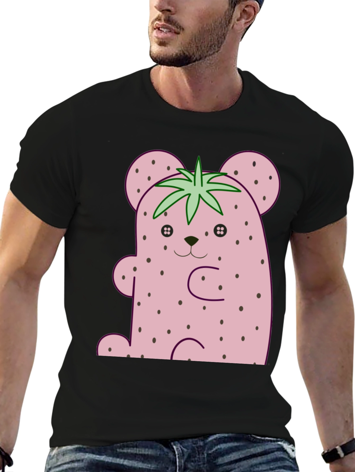 Strawberry Bear Graphic Tee - Cute Kawaii Style Shirt