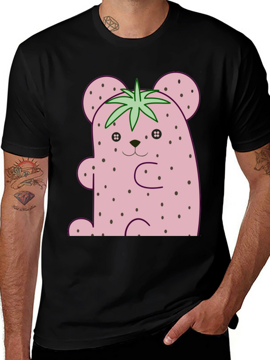 Strawberry Bear Graphic Tee - Cute Kawaii Style Shirt