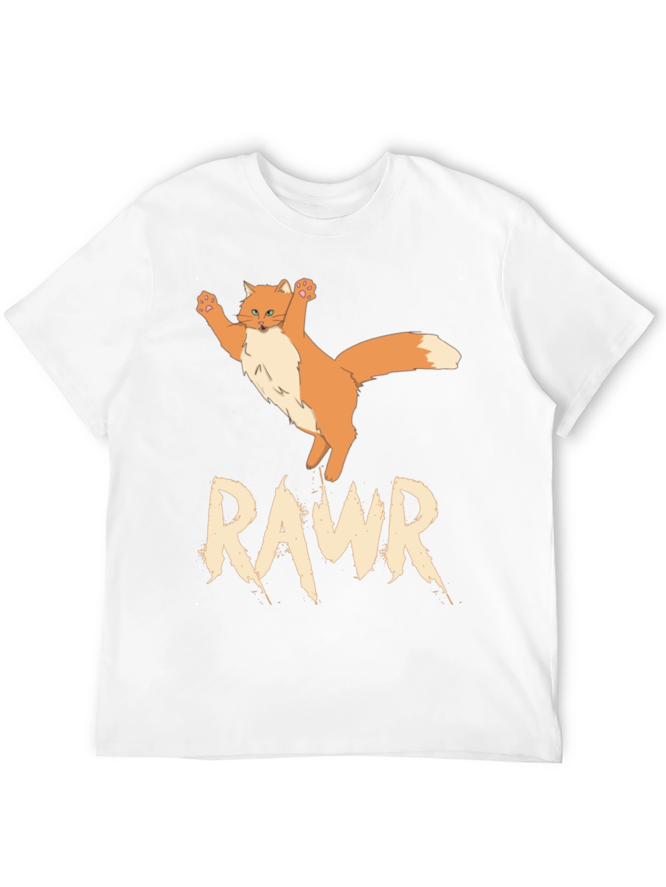 RAWR Cat Graphic Tee - Black Cotton T-Shirt