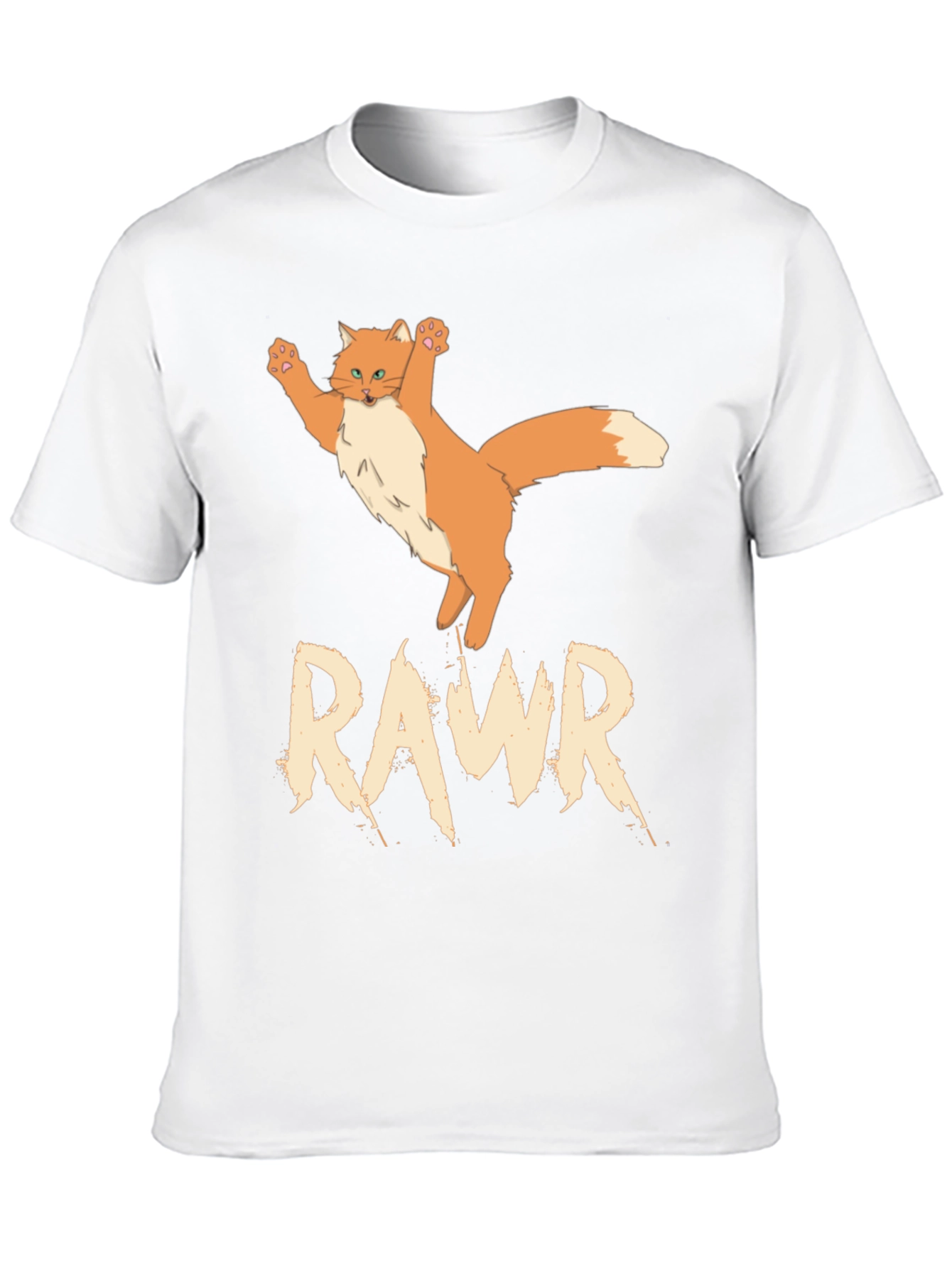 RAWR Cat Graphic Tee - Black Cotton T-Shirt