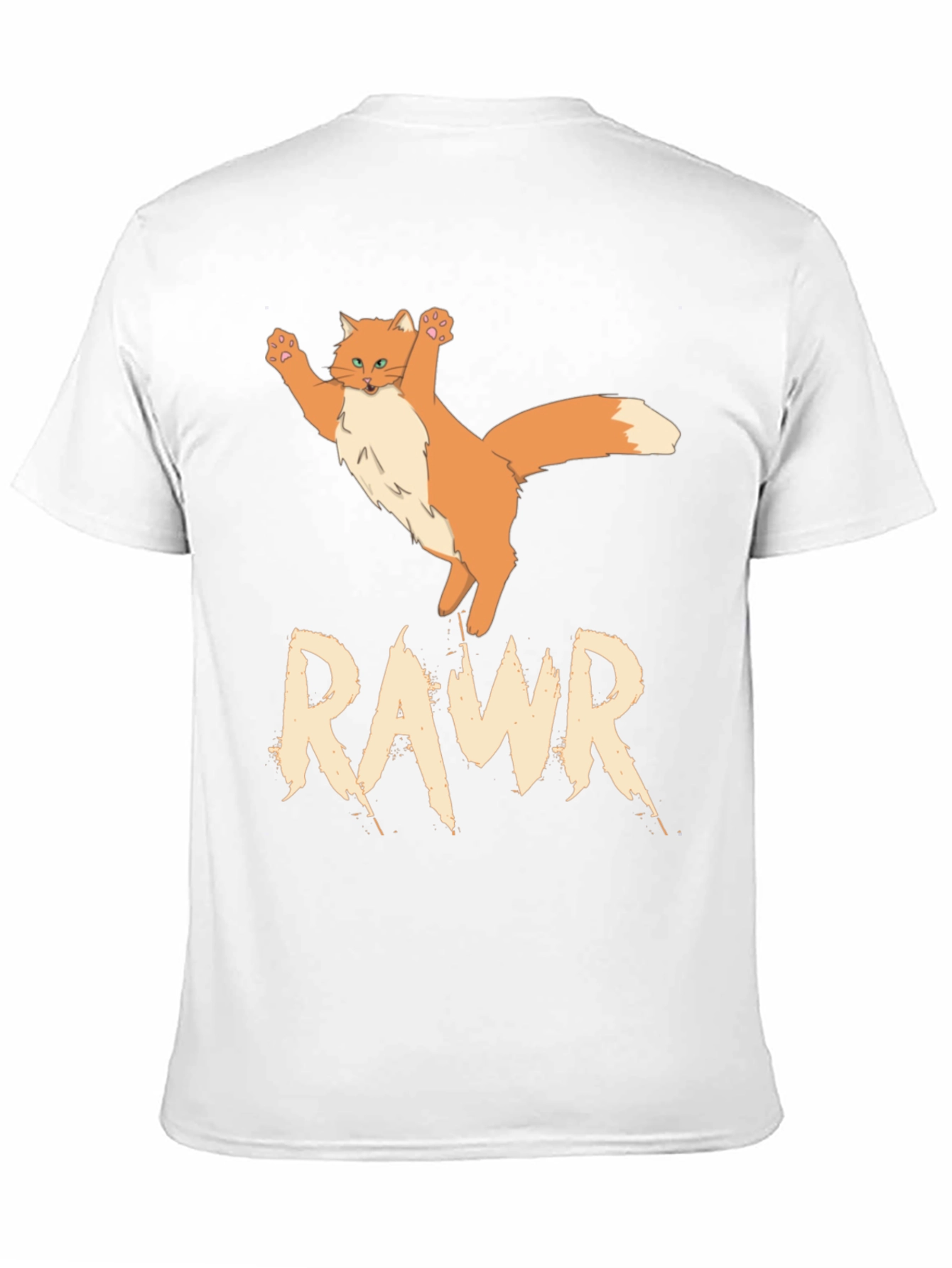 RAWR Cat Graphic Tee - Black Cotton T-Shirt